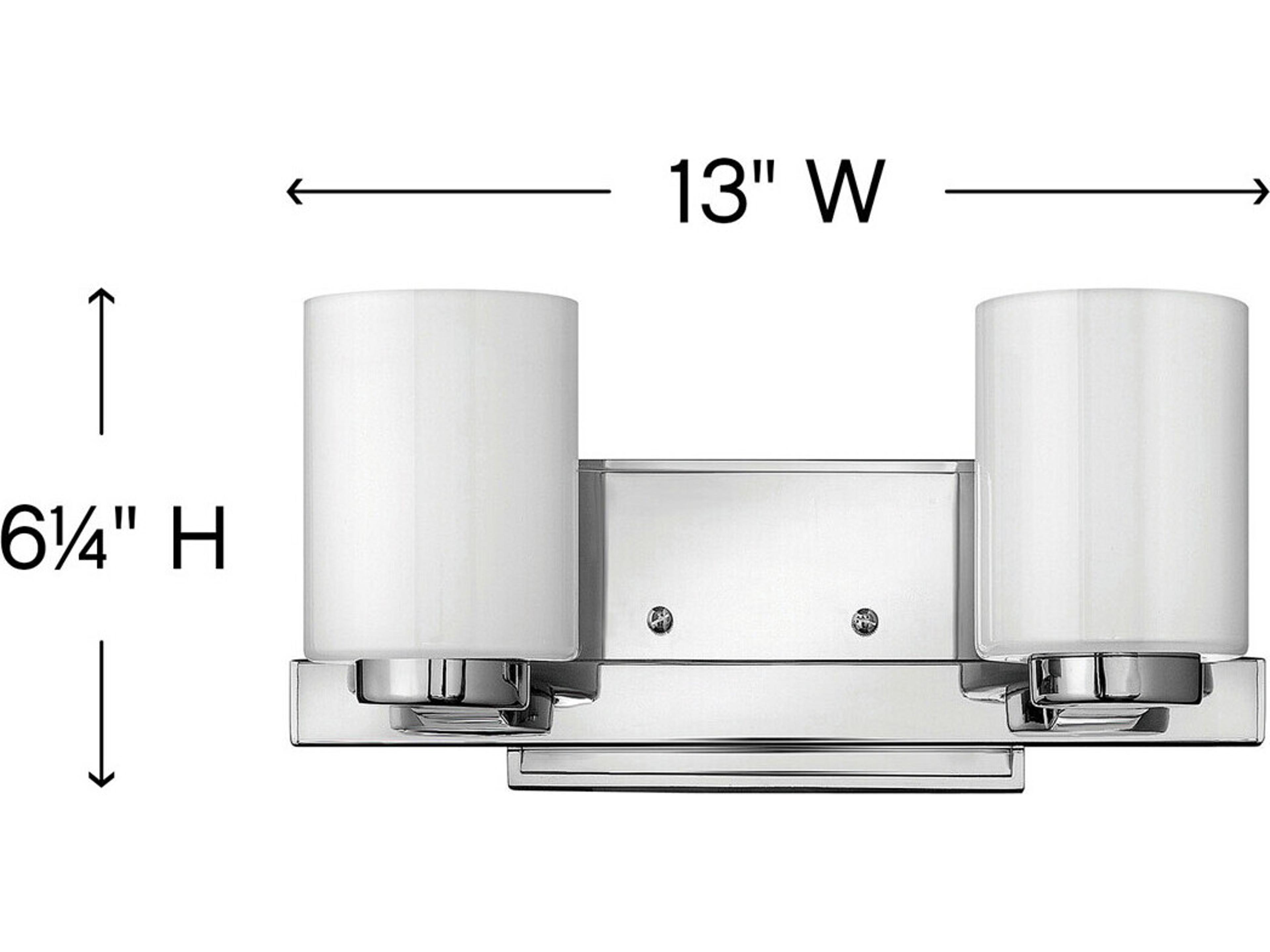 Hinkley Miley 2-Light Chrome Glass Vanity Light