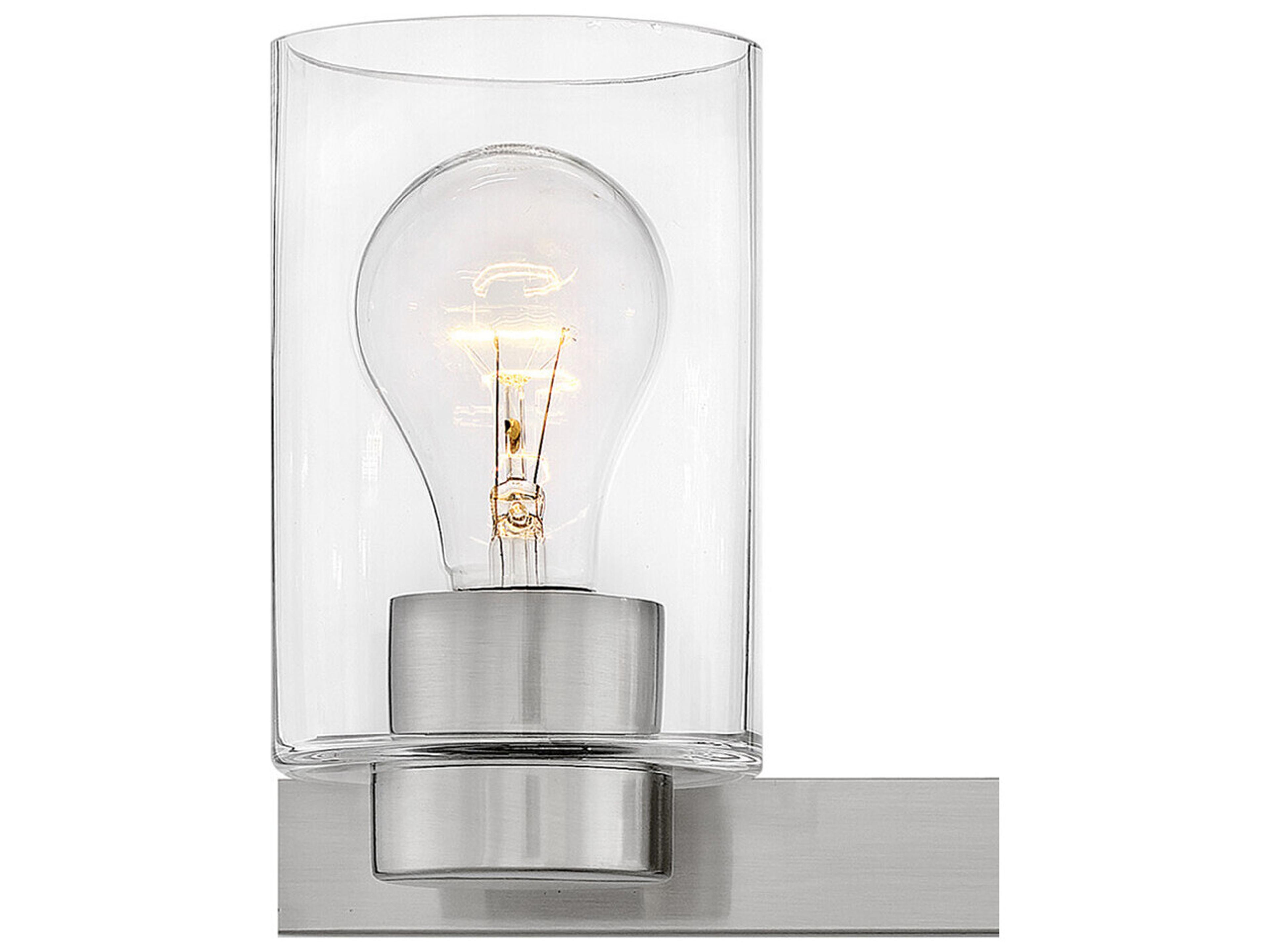 Hinkley Miley 3-Light Brushed Nickel Glass Vanity Light