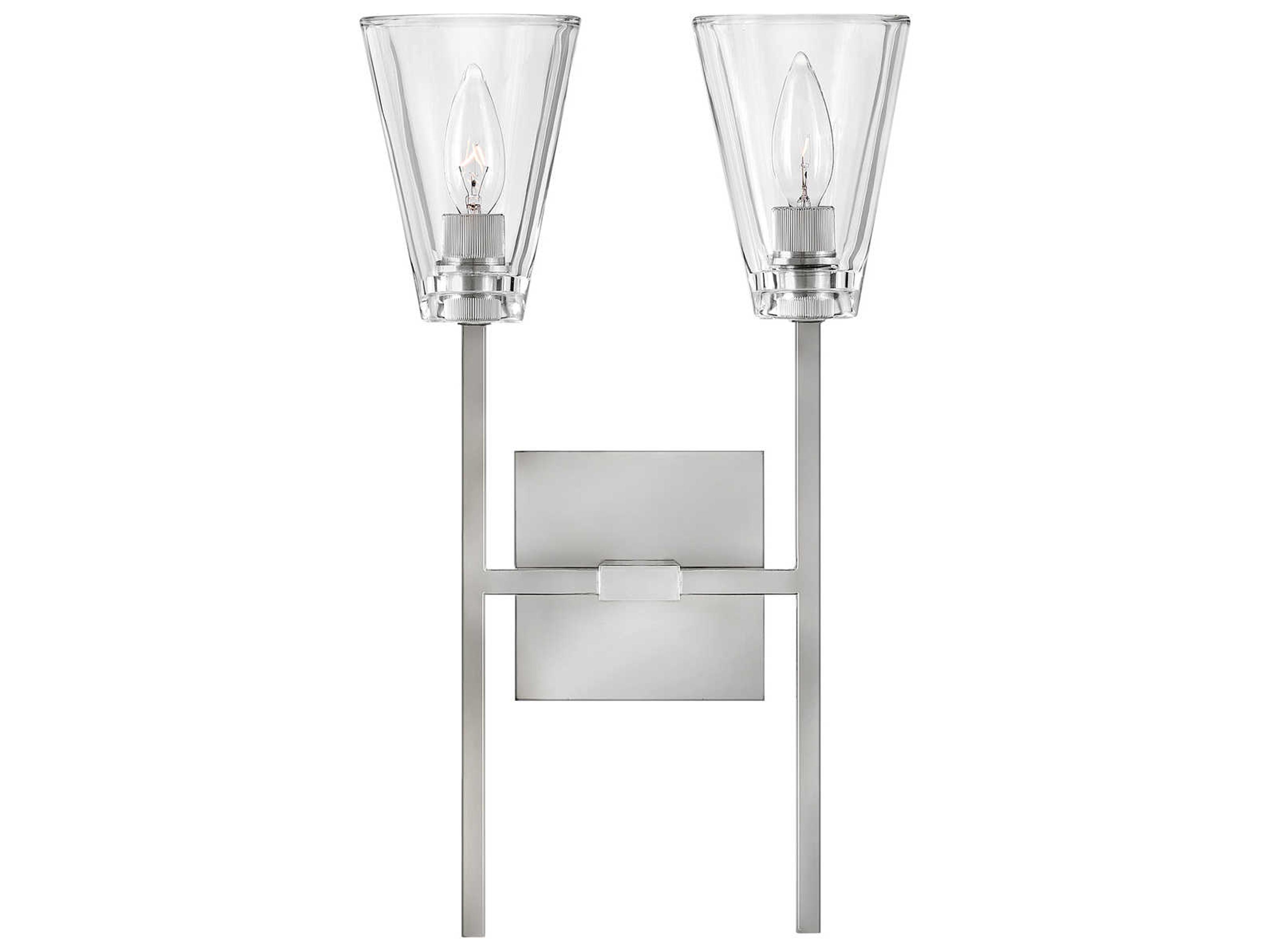 Auden 2-Light Polished Nickel Glass Wall Sconce