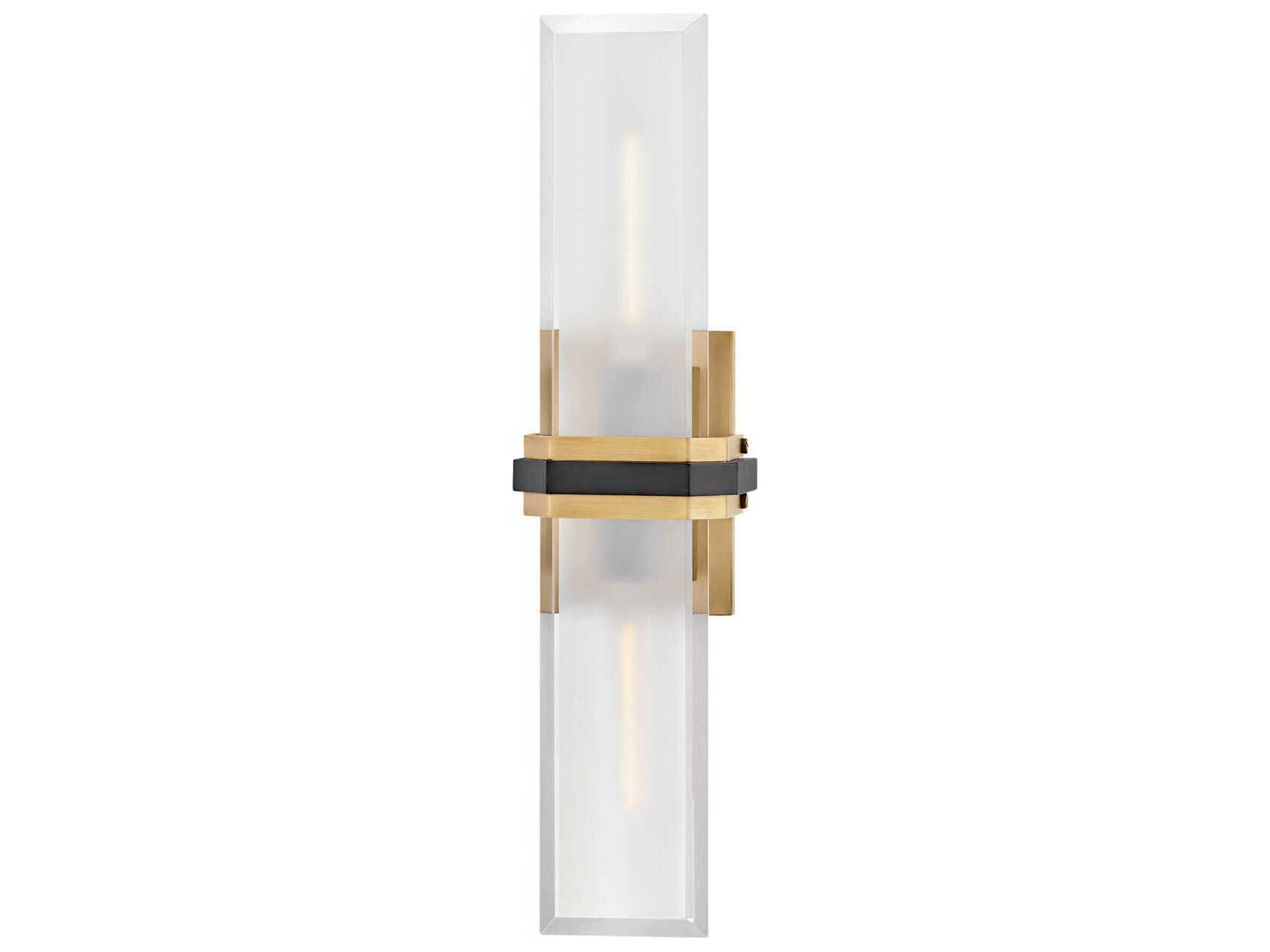 Kipton 2-Light Heritage Brass Black Wall Sconce