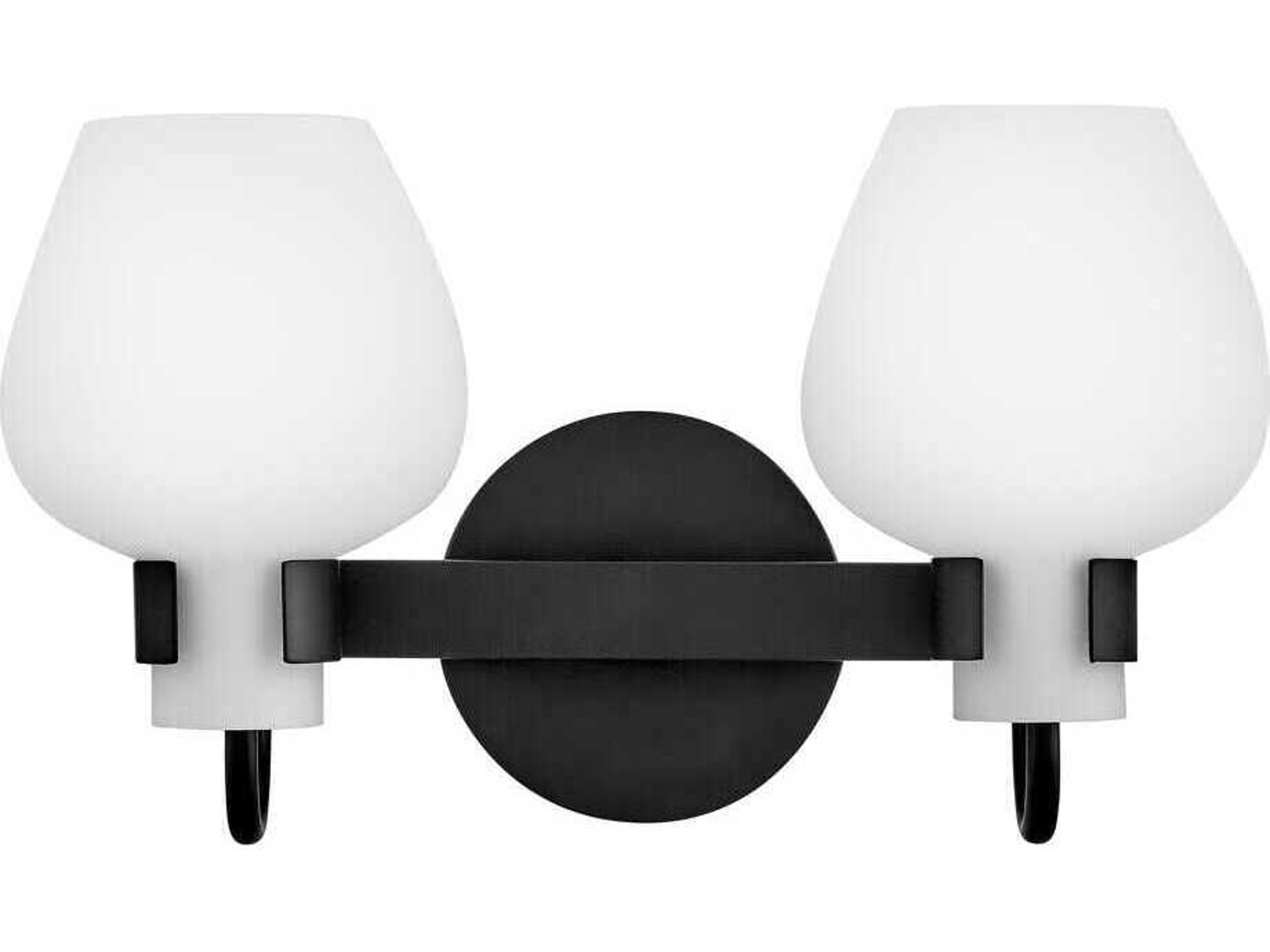 Sylvie 2-Light Black Vanity Light