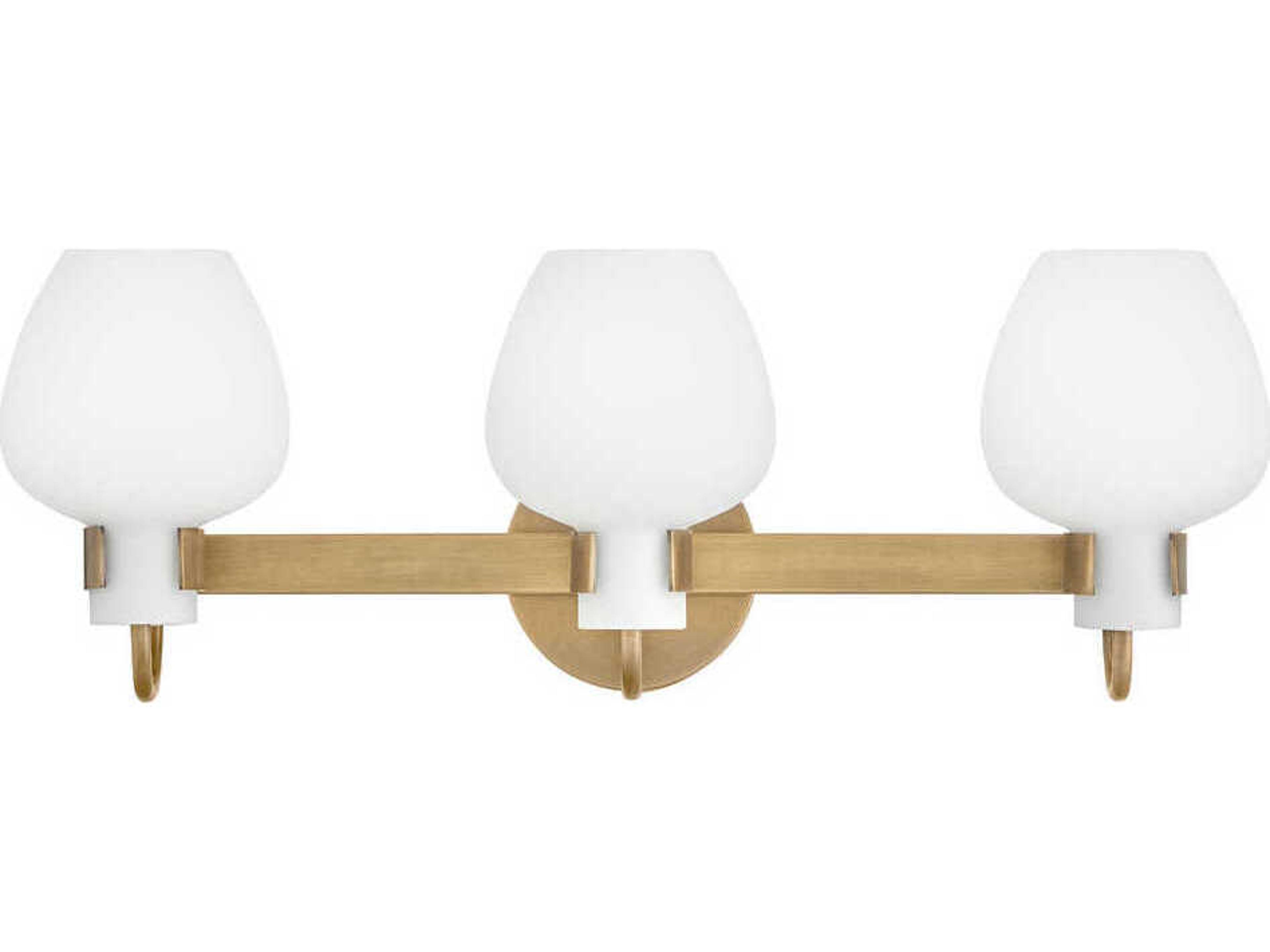 Sylvie 3-Light Heritage Brass Vanity Light
