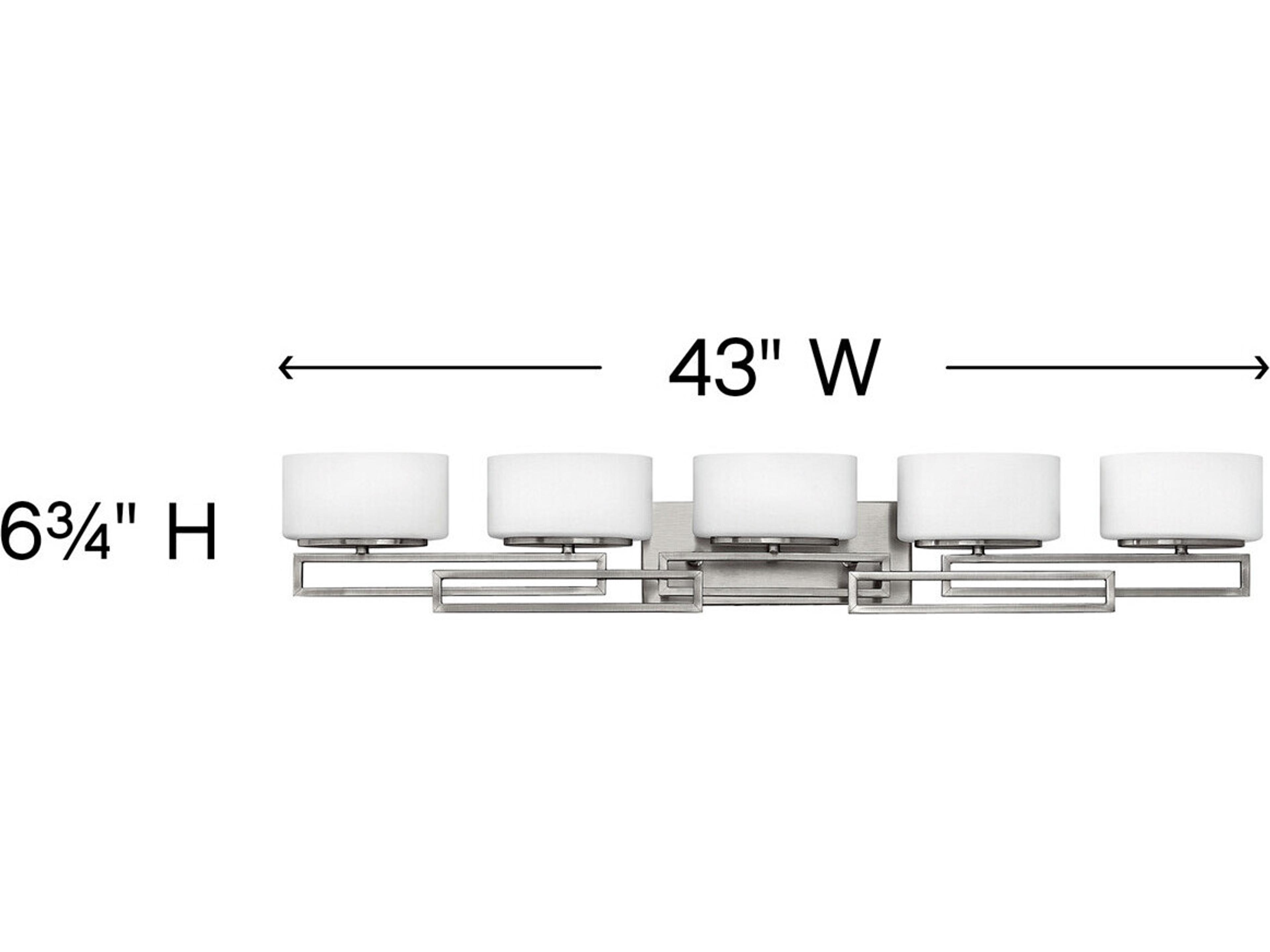 Hinkley Lanza 5-Light Antique Nickel Glass Vanity Light