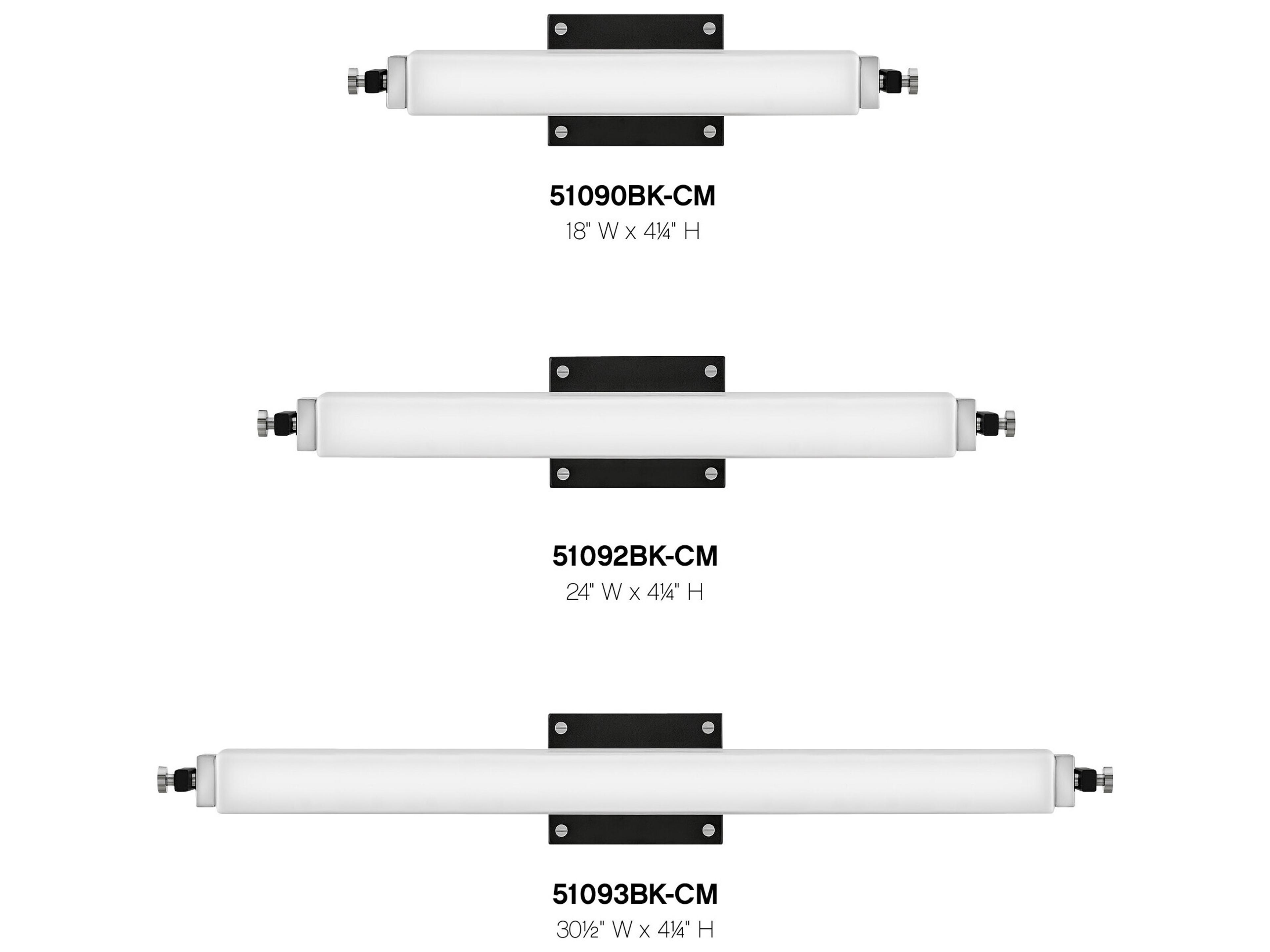 Hinkley Rollins Black Chrome Glass LED Vanity Light