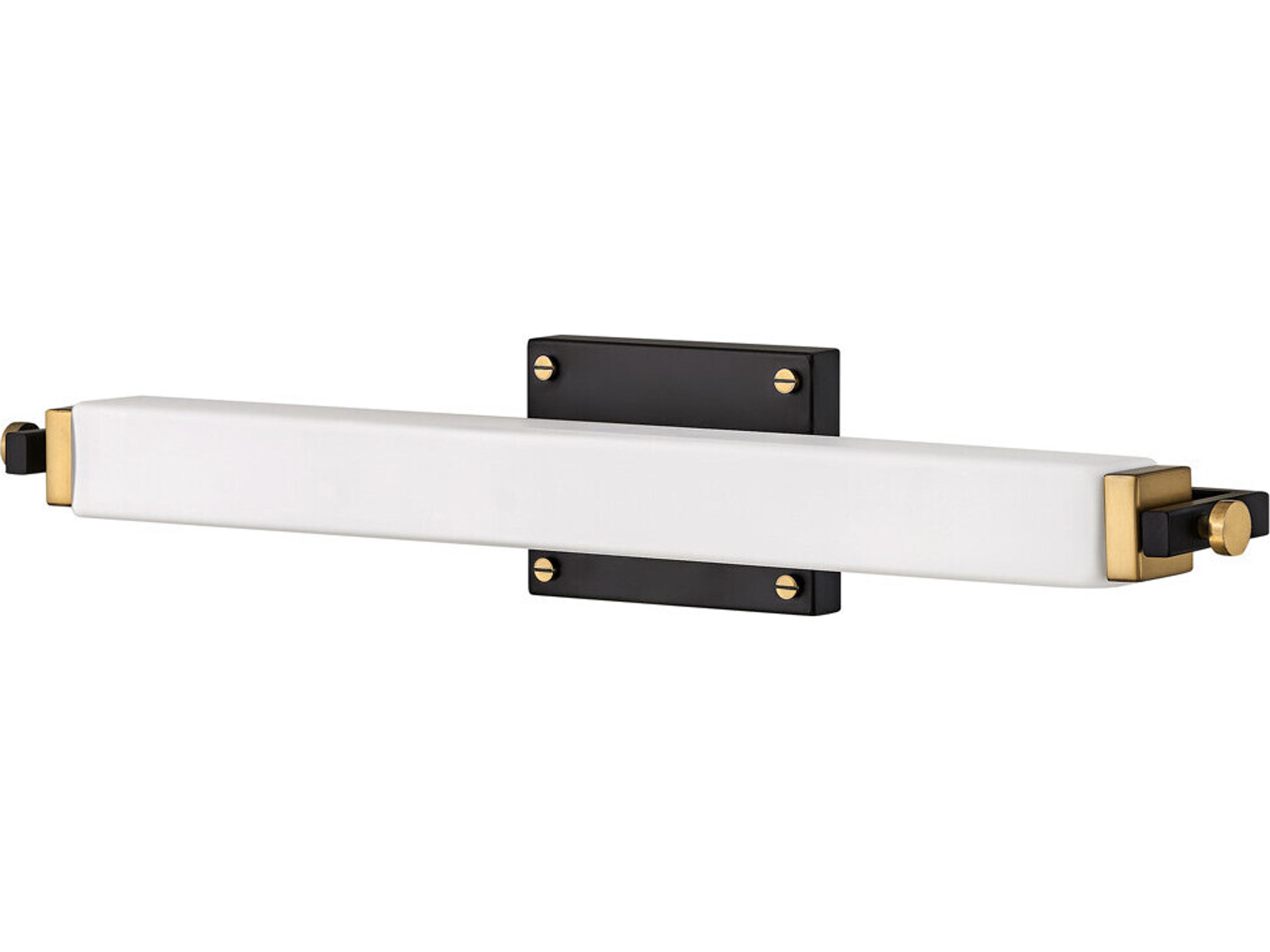 Hinkley Rollins Black Heritage Brass Glass LED Vanity Light