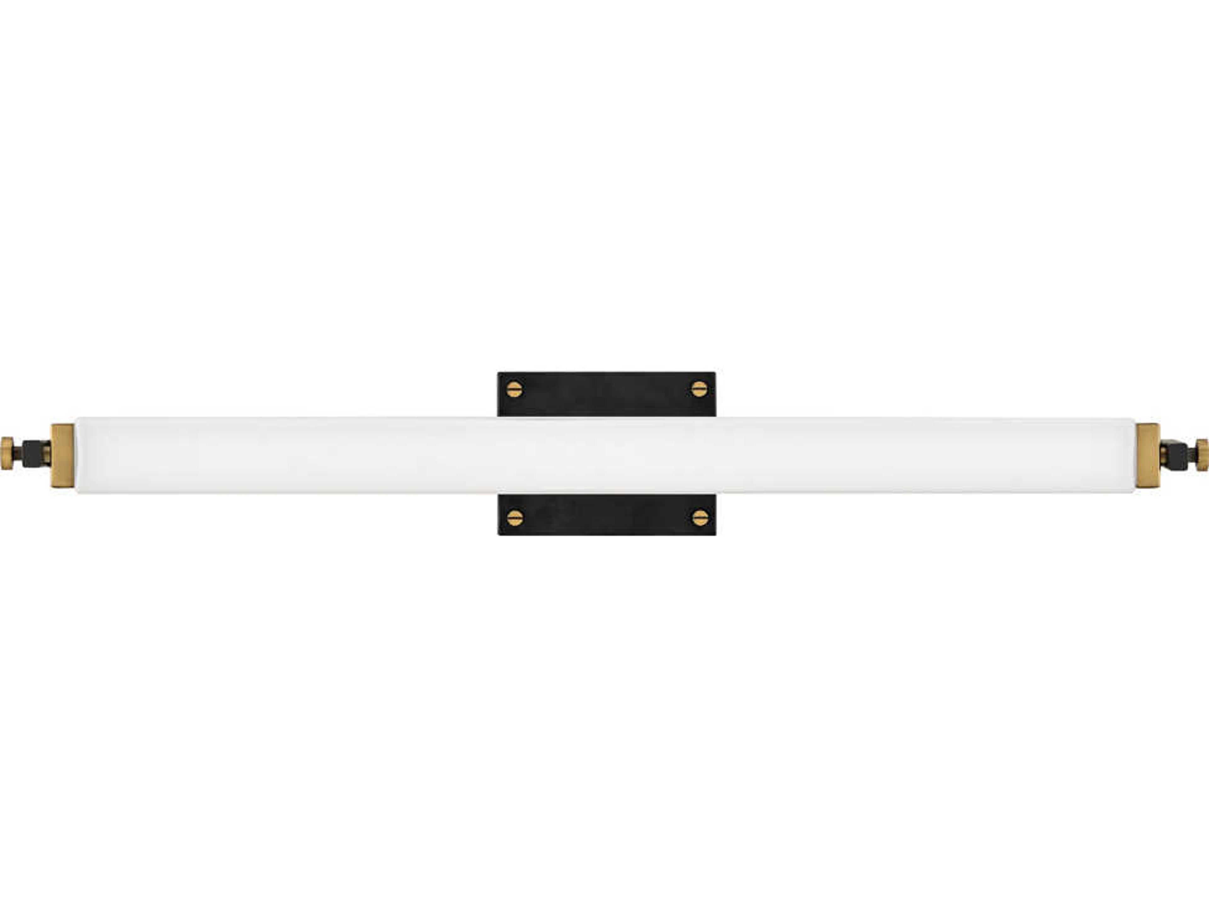 Rollins Black Heritage Brass Glass LED Vanity Light