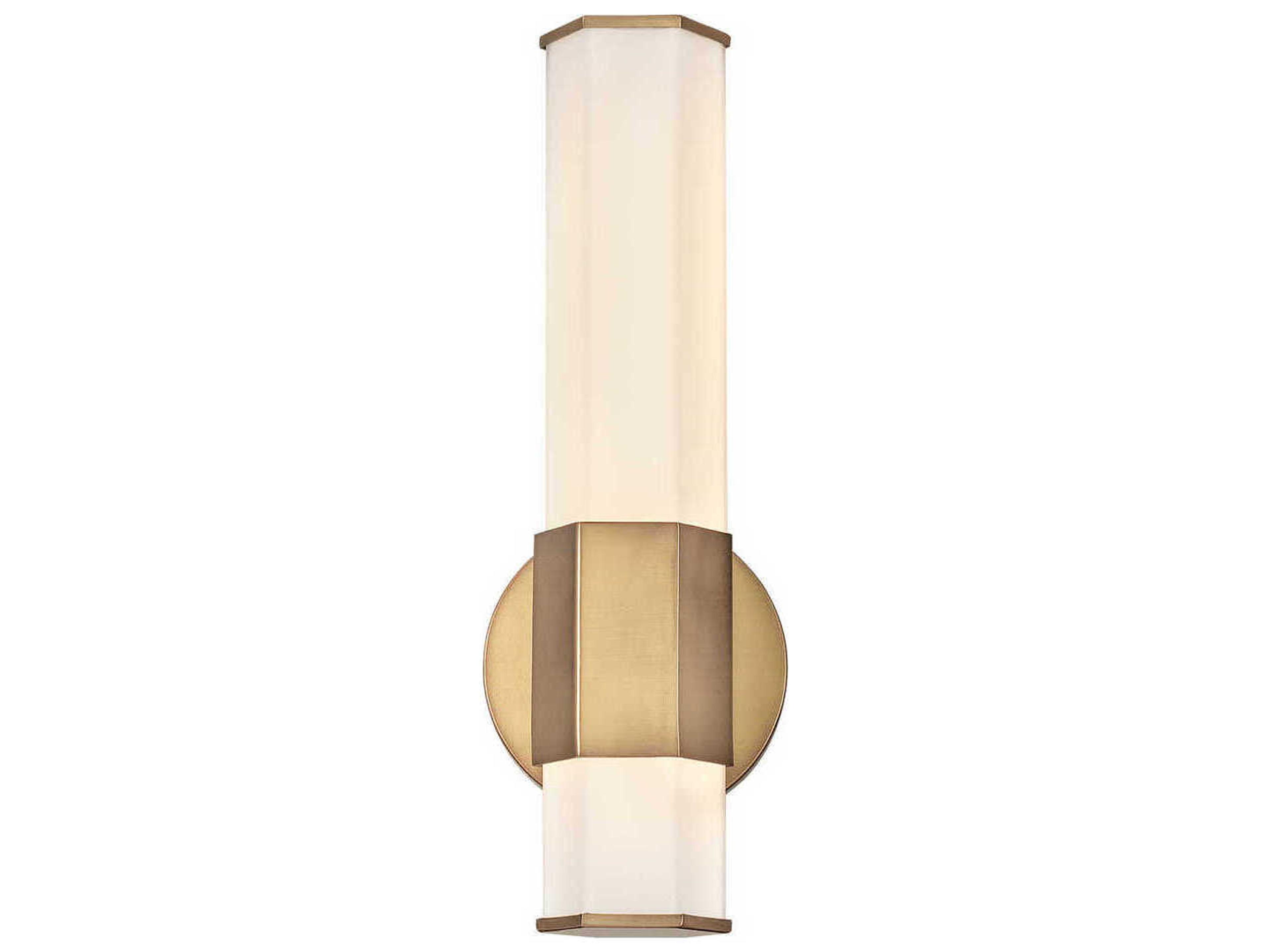 Hinkley Facet Heritage Brass White Glass LED Wall Sconce