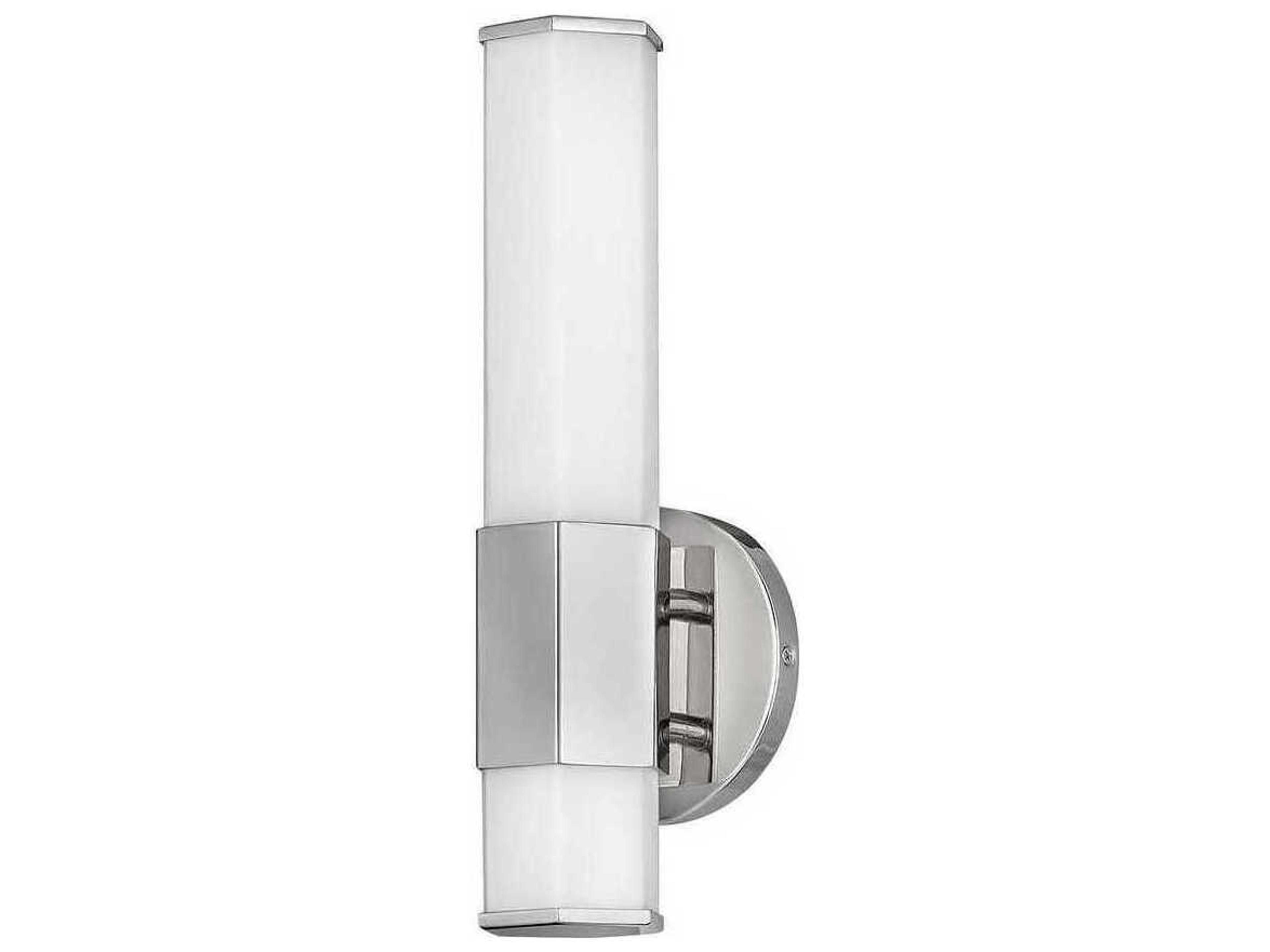 Hinkley Facet Polished Nickel White Glass LED Wall Sconce