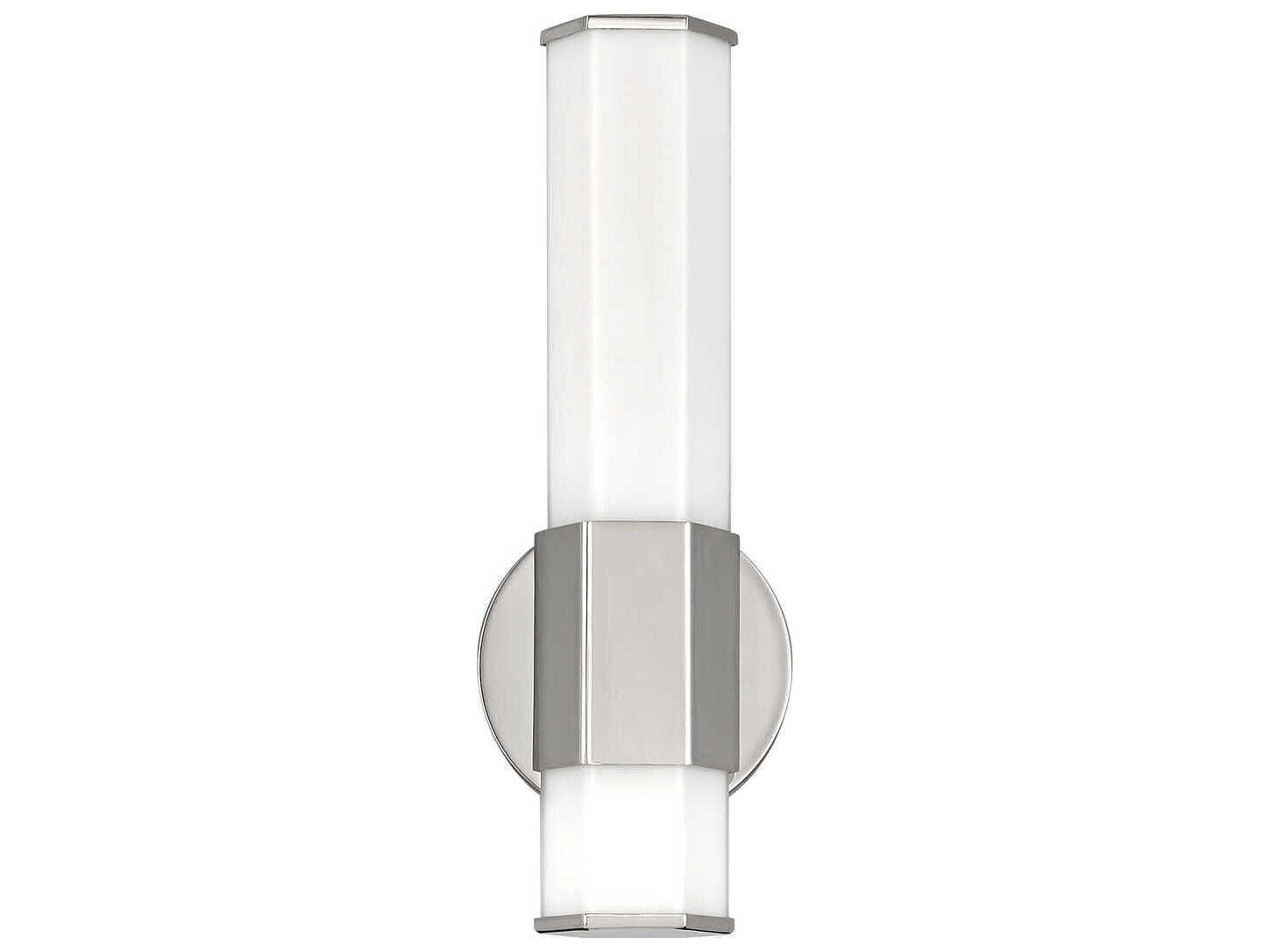 Hinkley Facet Polished Nickel White Glass LED Wall Sconce