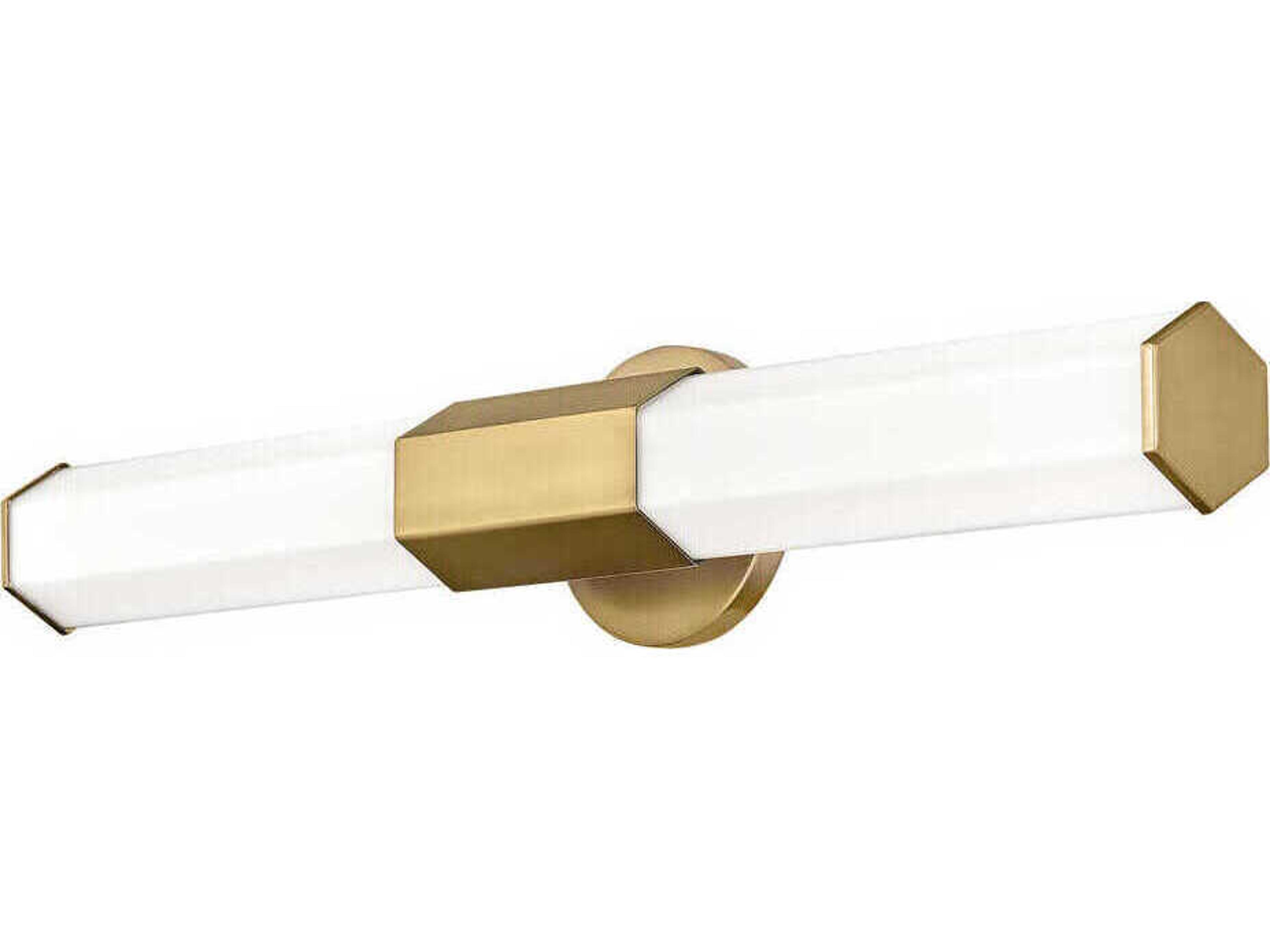 Hinkley Facet Heritage Brass White Glass LED Vanity Light