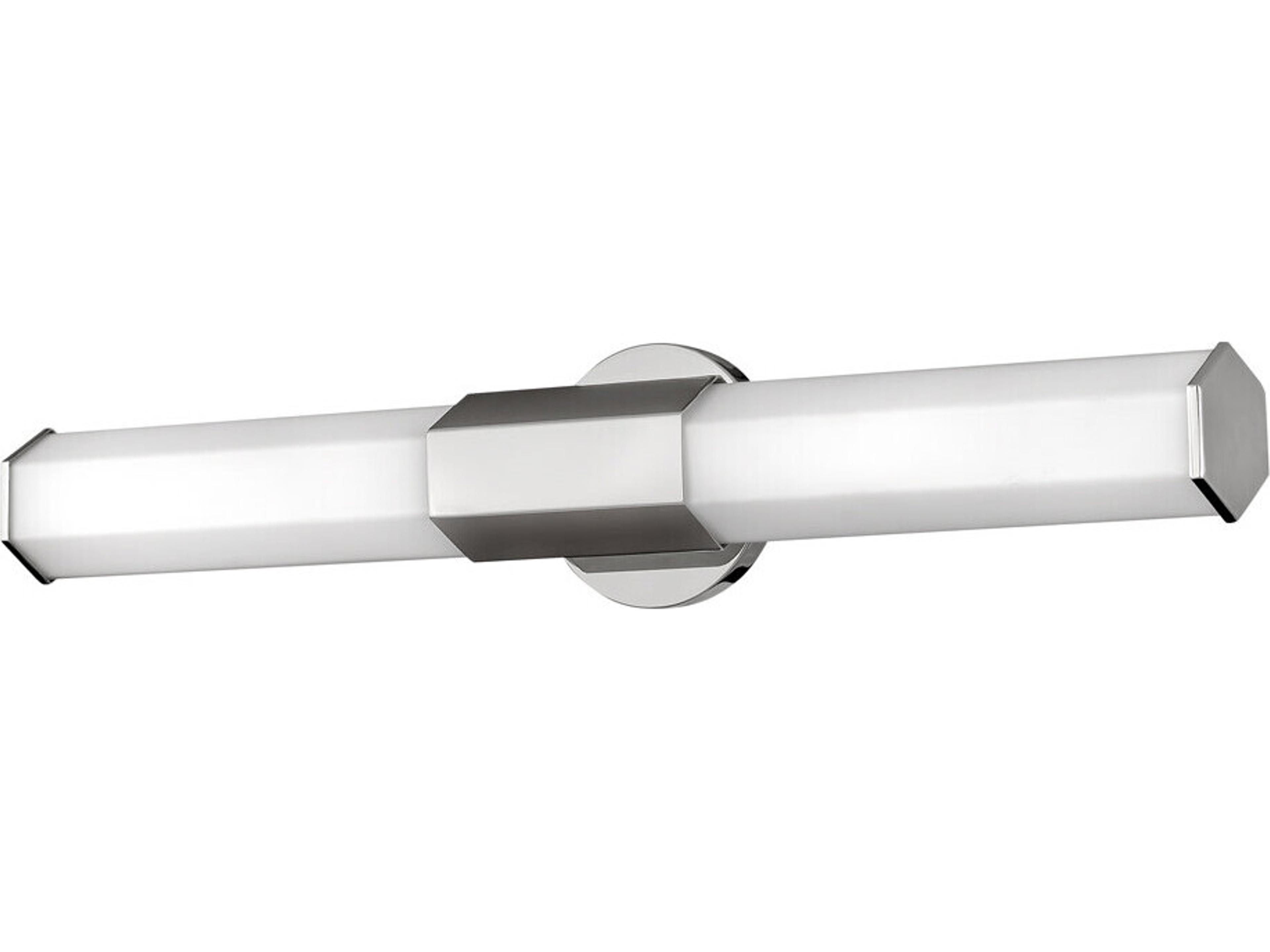 Hinkley Facet Polished Nickel White Glass LED Vanity Light