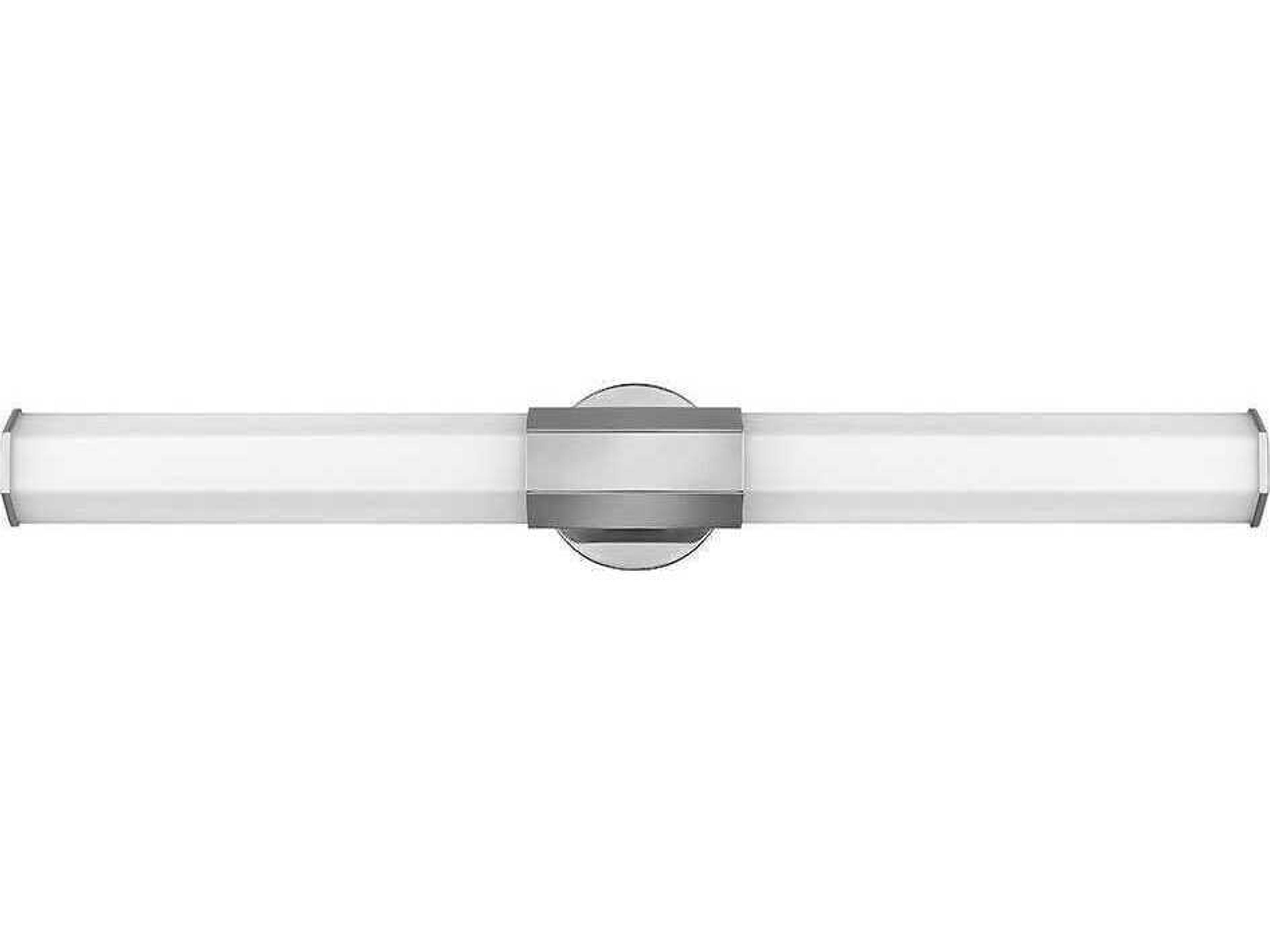 Facet Polished Nickel White Glass LED Vanity Light