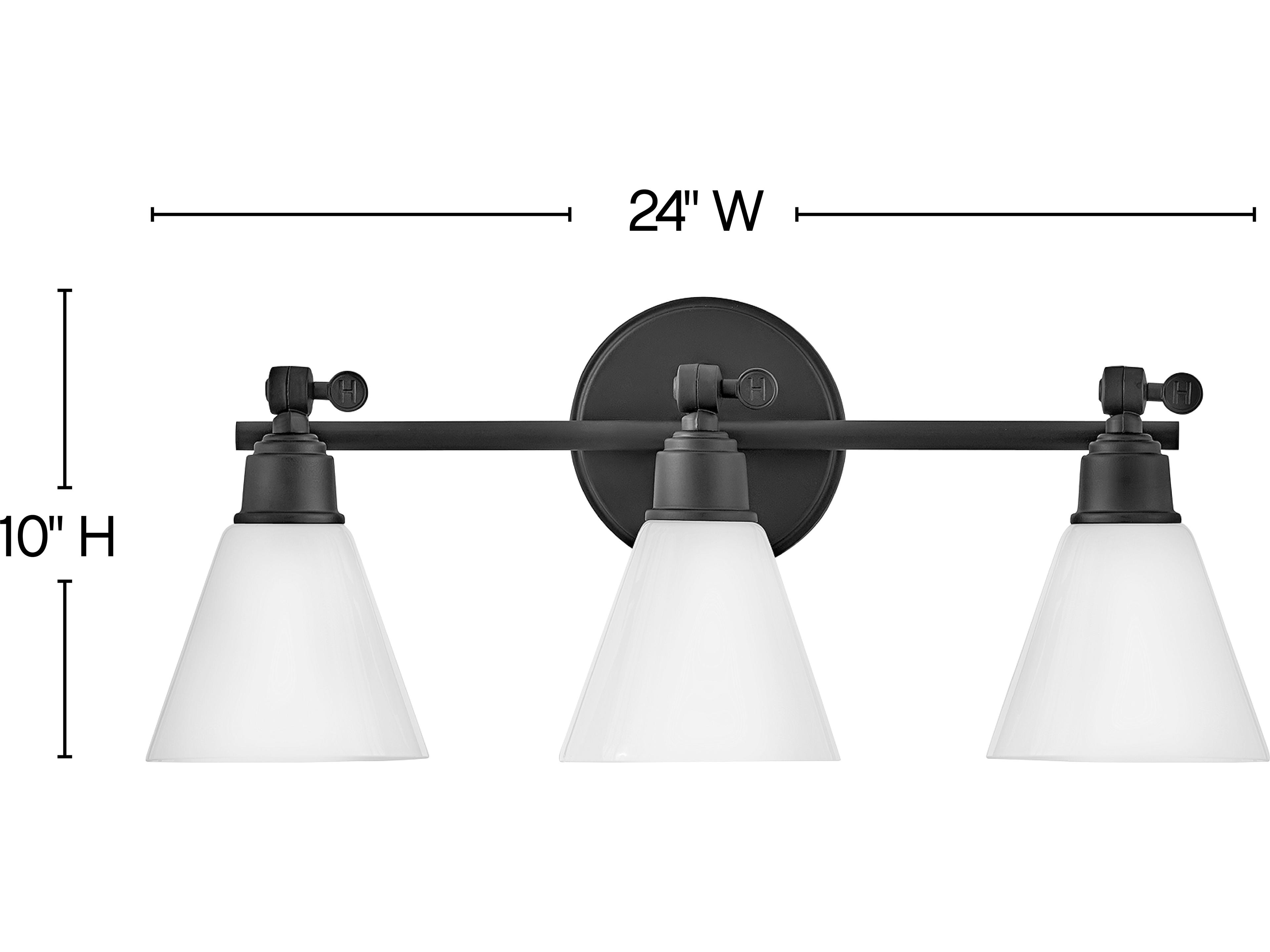 Hinkley Arti 3-Light Black Glass Vanity Light