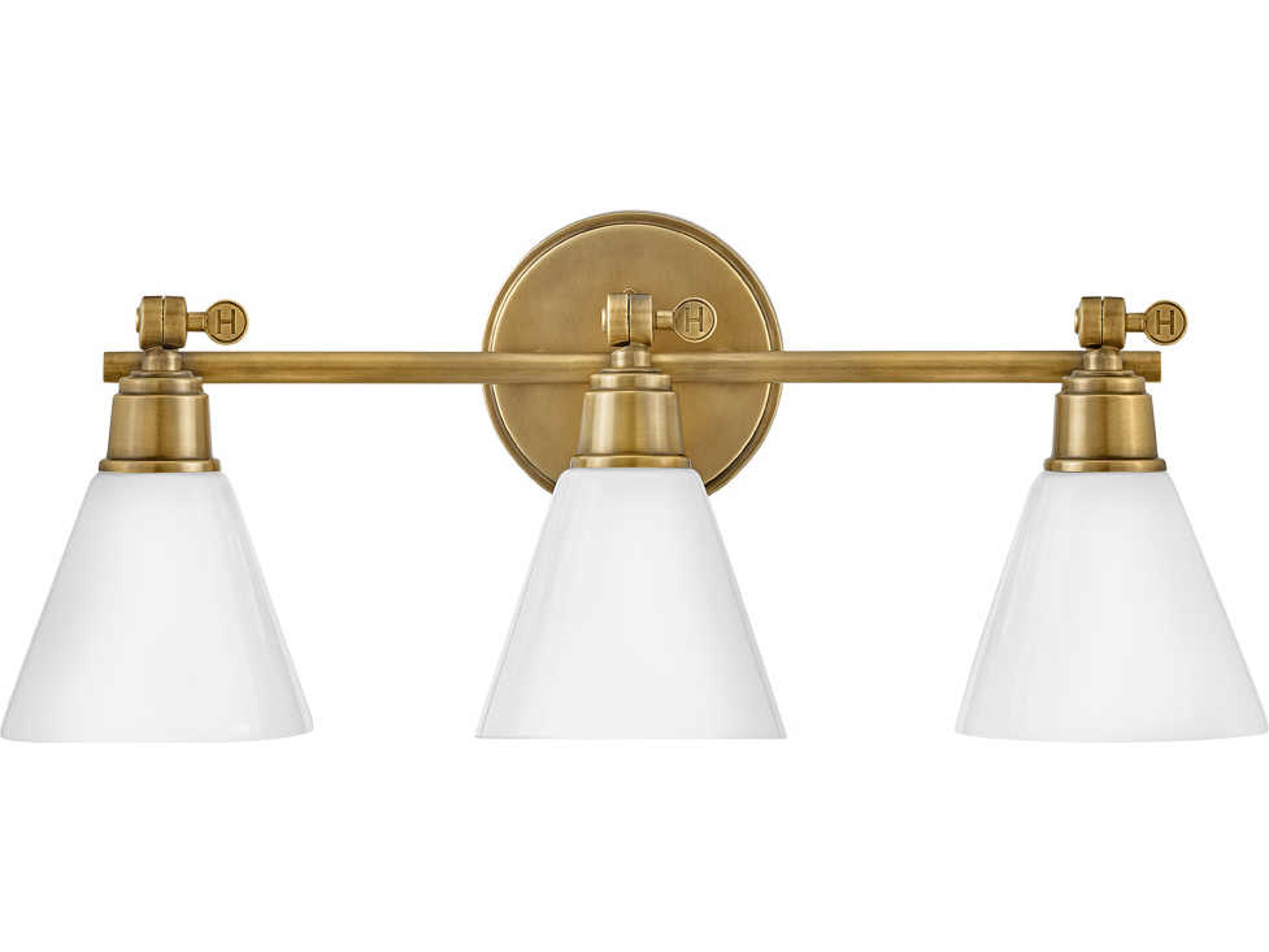 Arti 3-Light Heritage Brass Glass Vanity Light