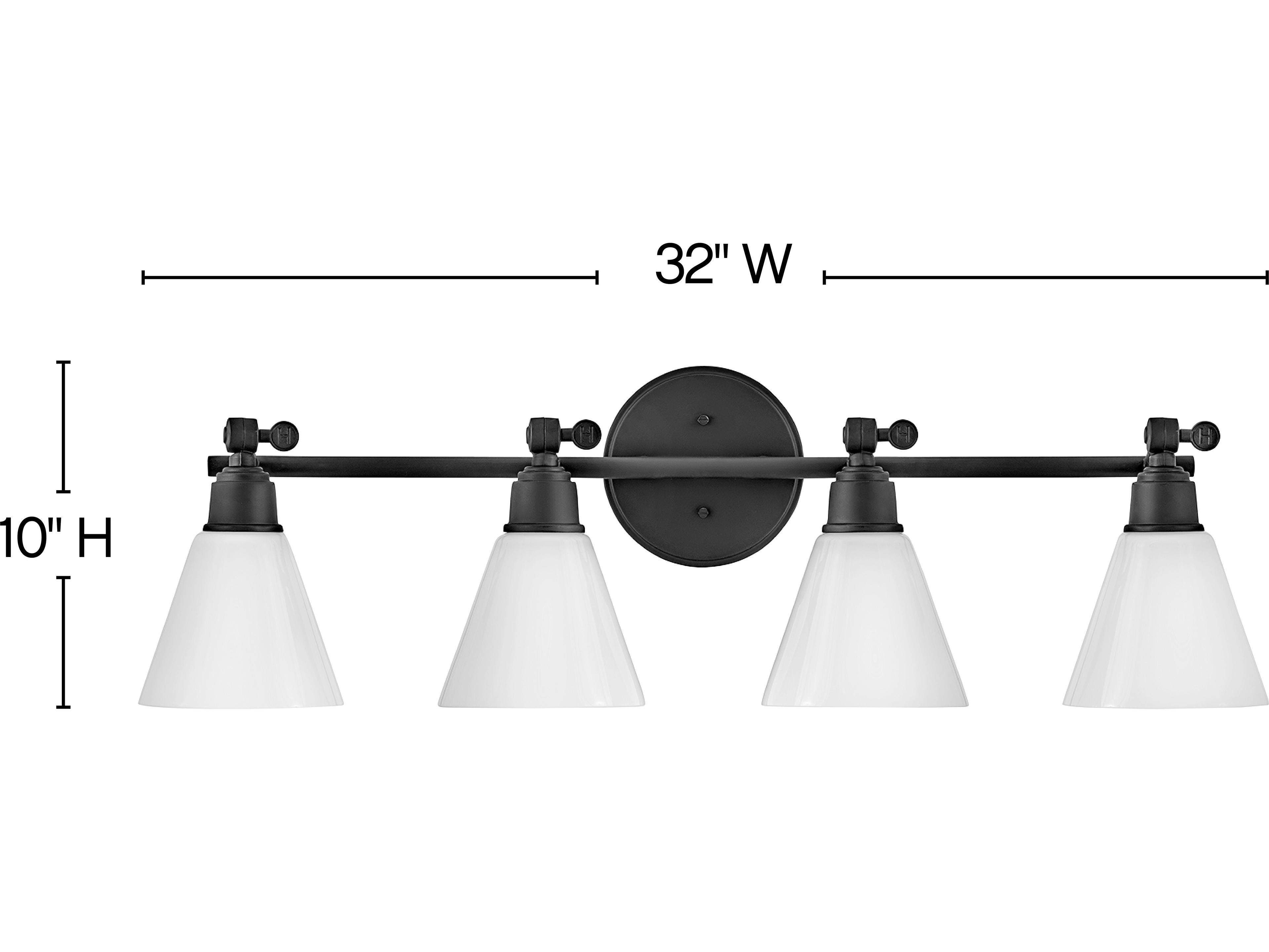 Hinkley Arti 4-Light Black Glass Vanity Light