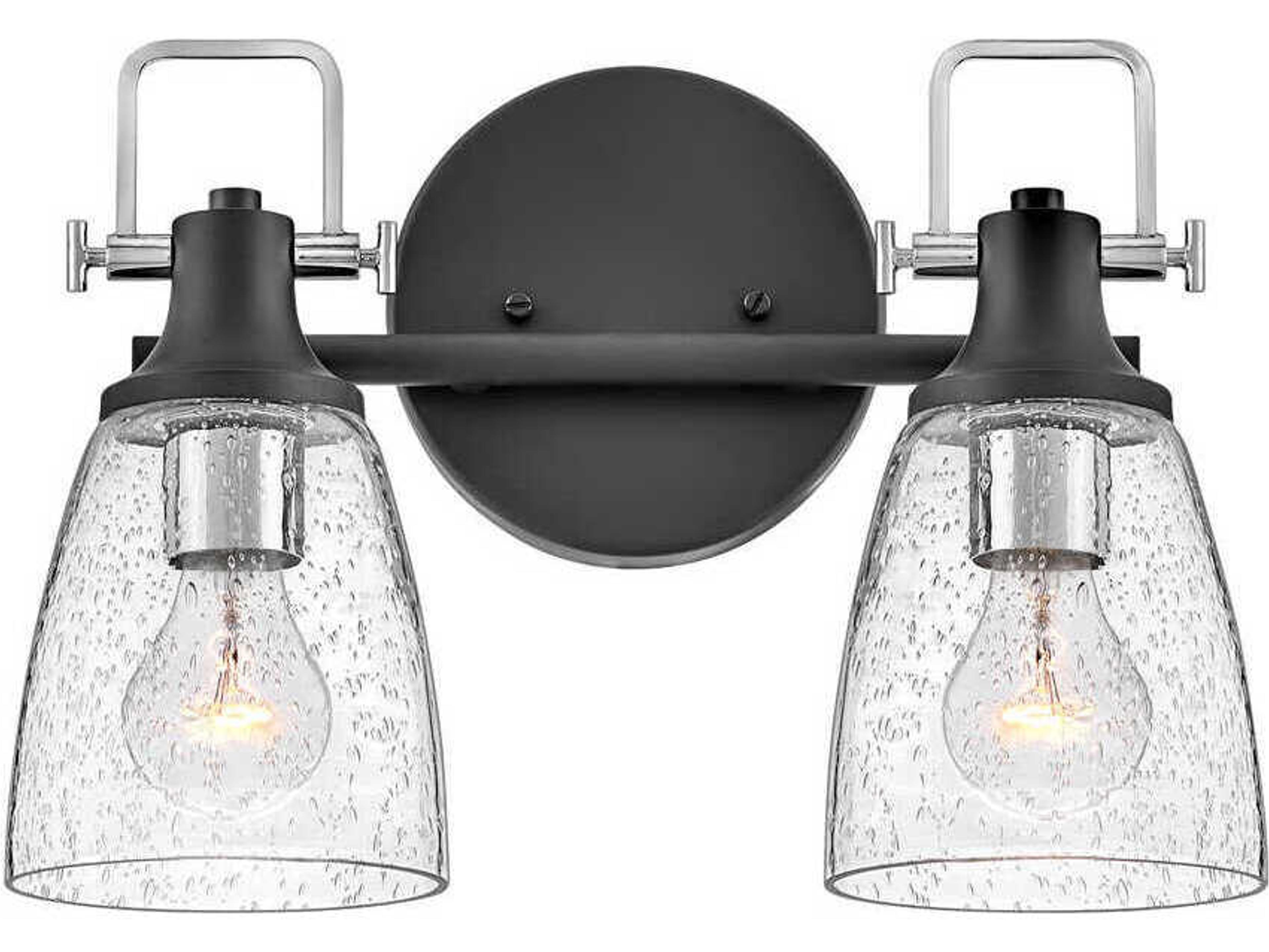 Hinkley Easton 2-Light Black Chrome Glass Vanity Light