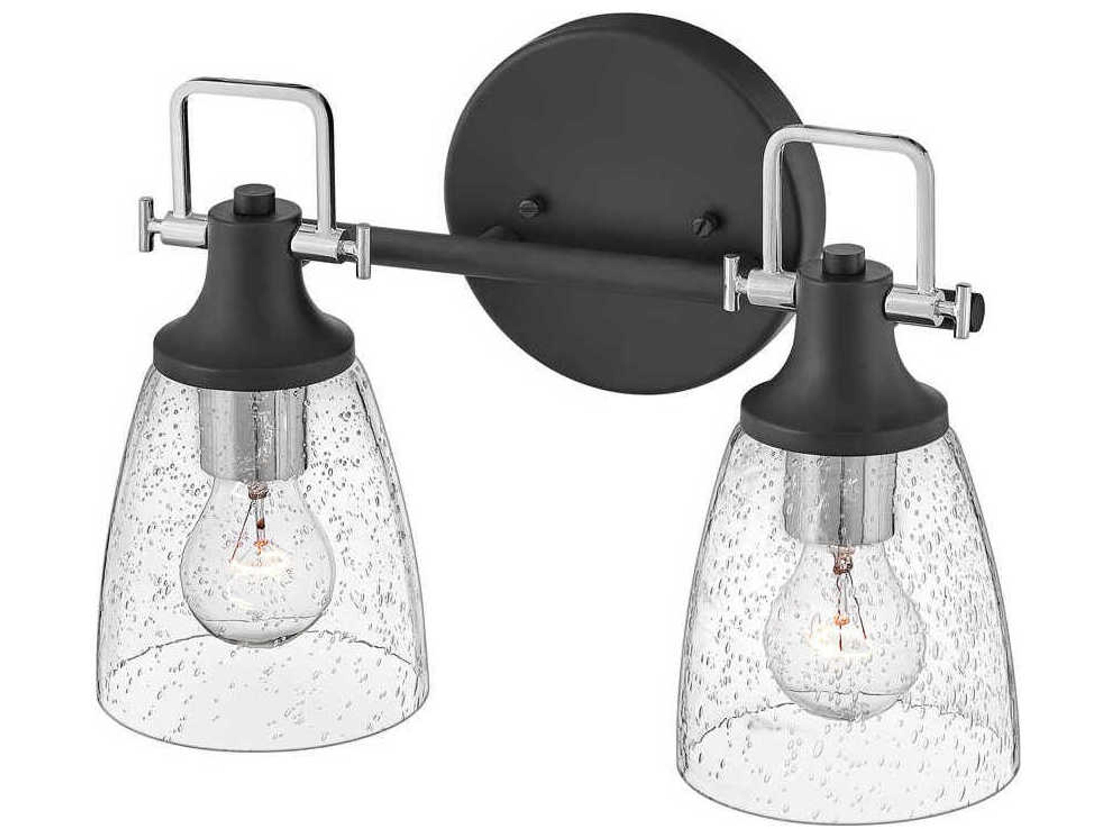 Hinkley Easton 2-Light Black Chrome Glass Vanity Light