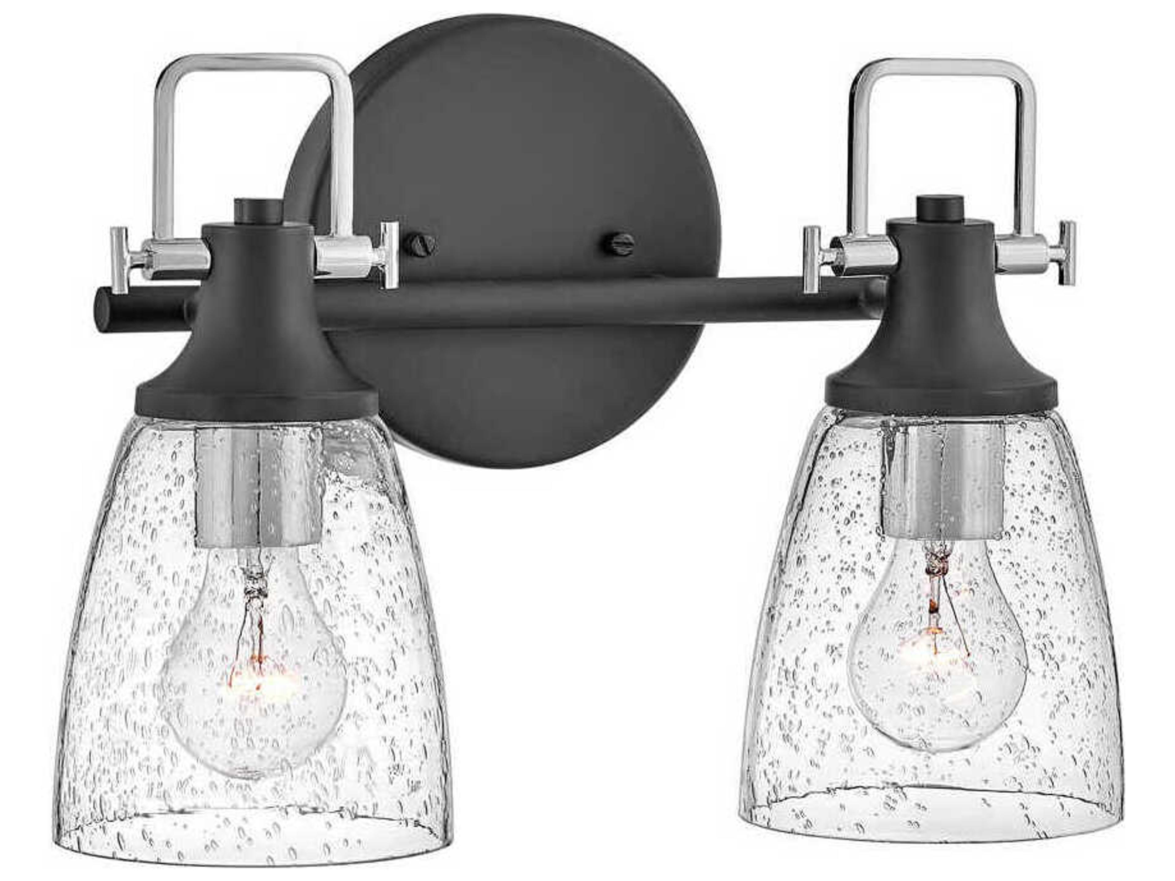 Hinkley Easton 2-Light Black Chrome Glass Vanity Light