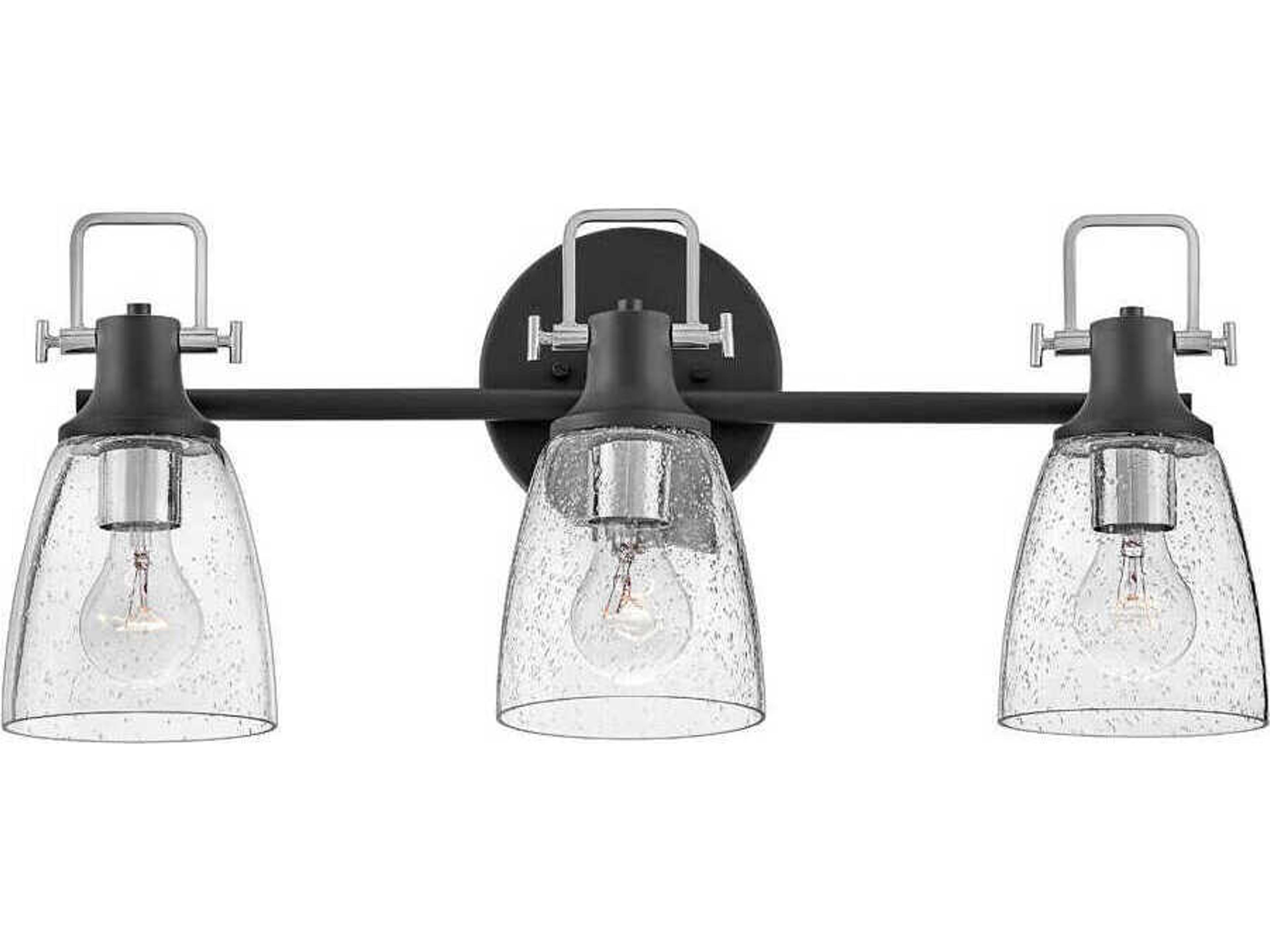Hinkley Easton 3-Light Black Chrome Glass Vanity Light