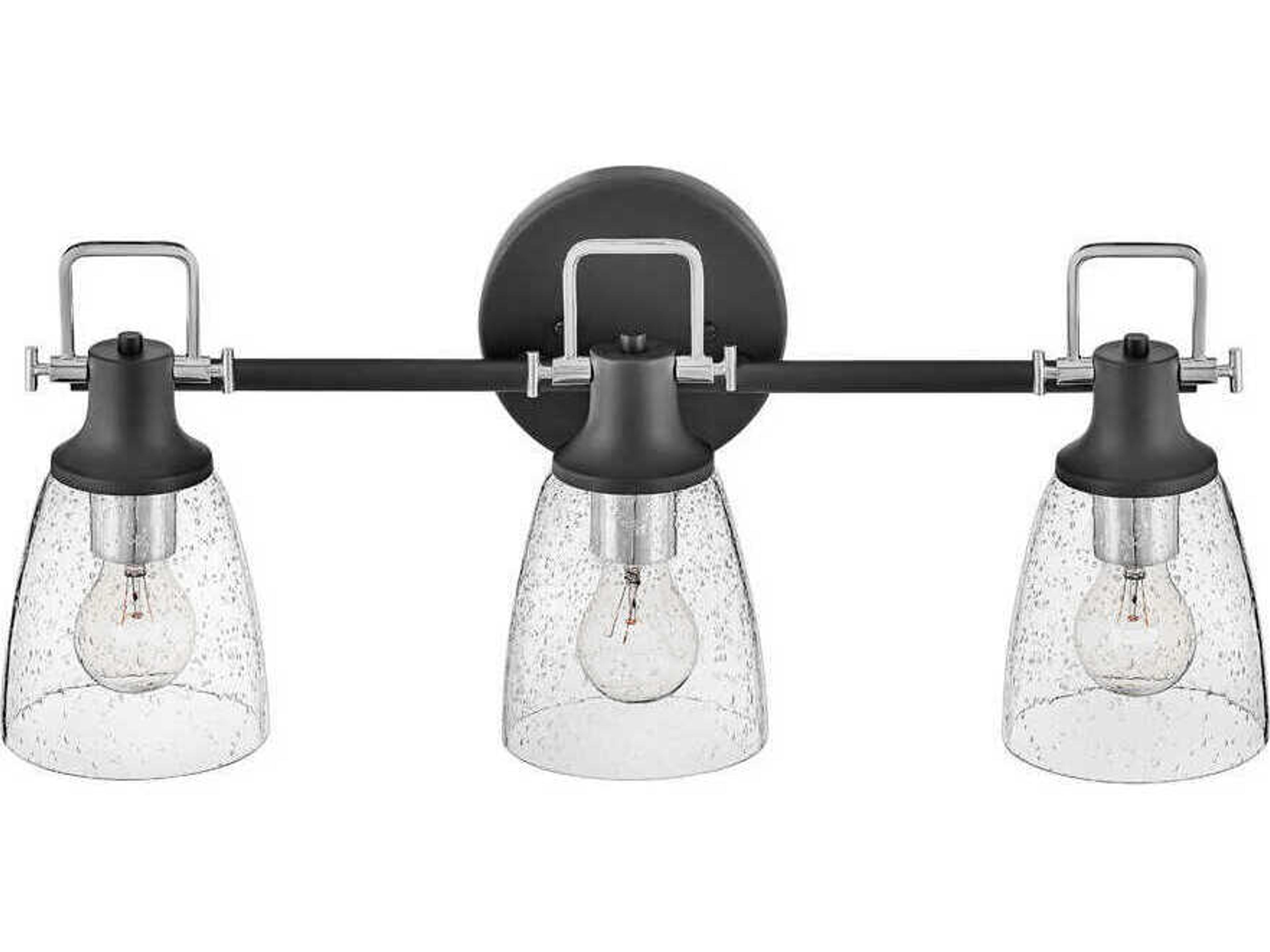 Hinkley Easton 3-Light Black Chrome Glass Vanity Light