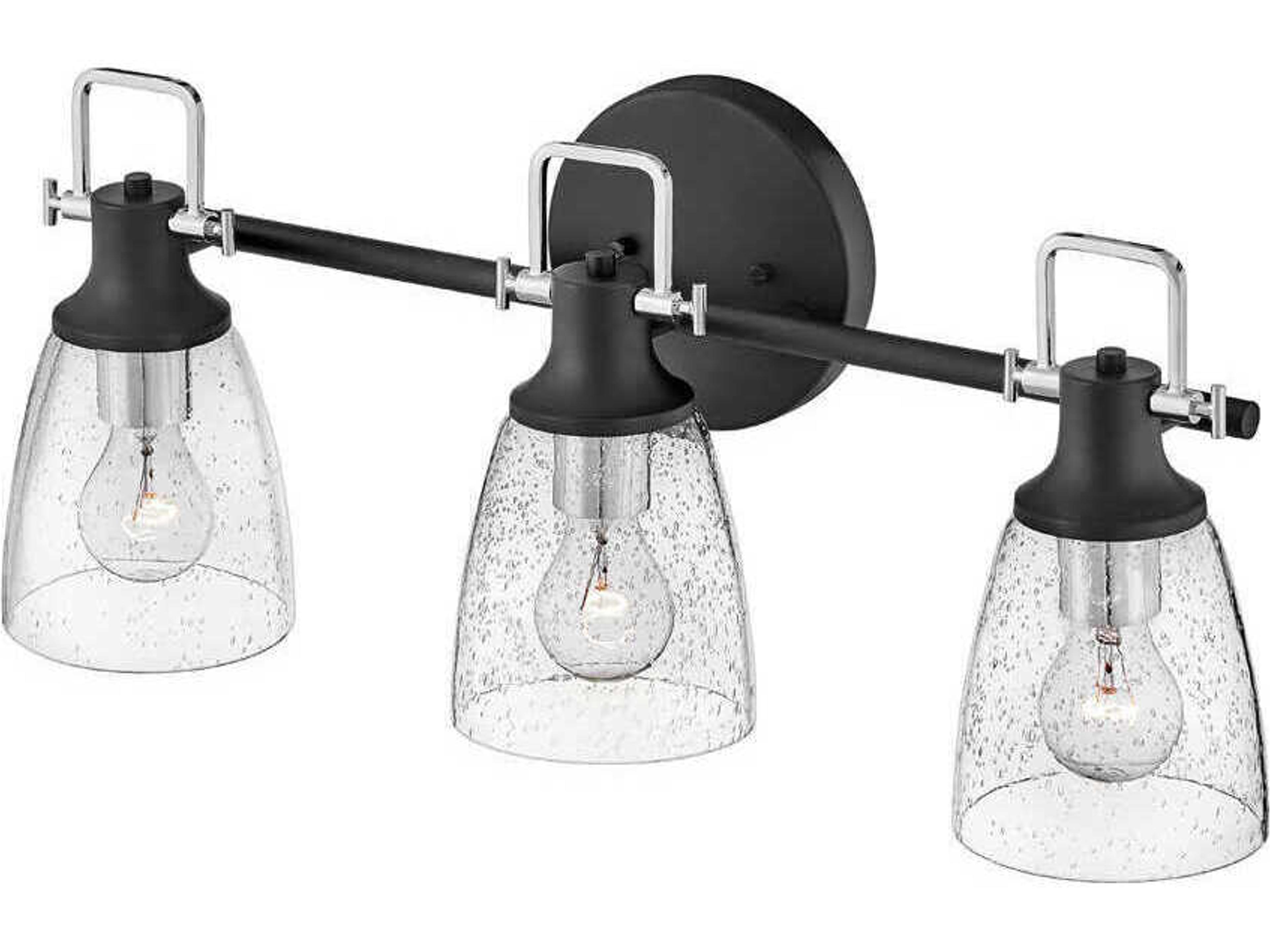 Hinkley Easton 3-Light Black Chrome Glass Vanity Light
