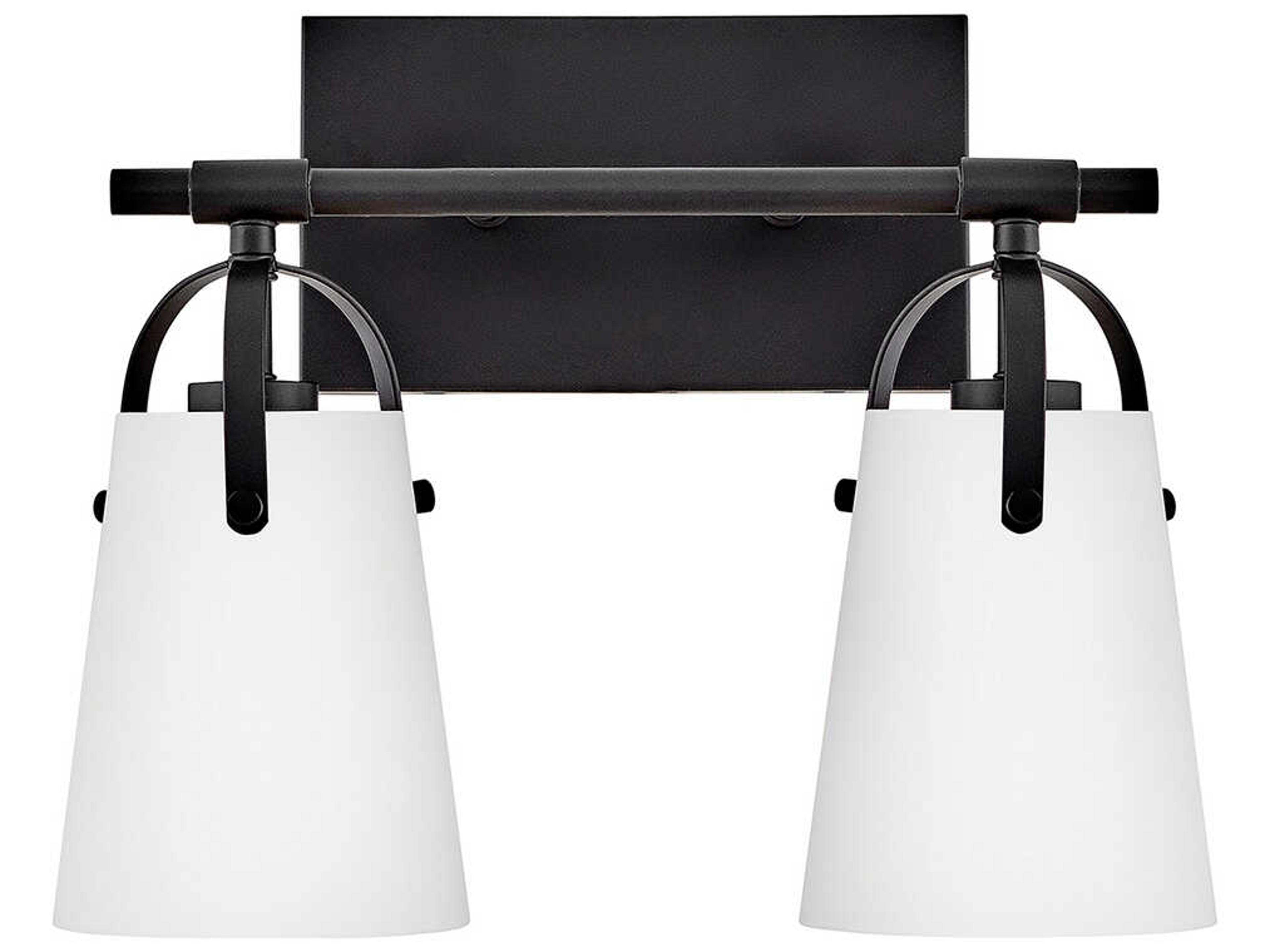 Foster 2-Light Black Vanity Light
