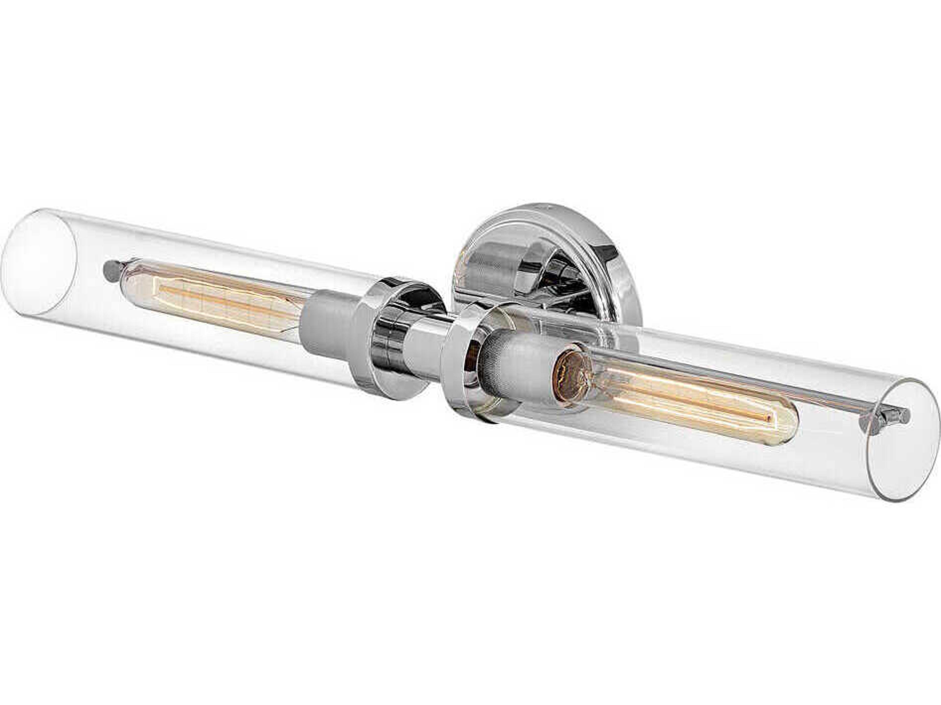 Hinkley Vaughn 2-Light Chrome Glass Vanity Light