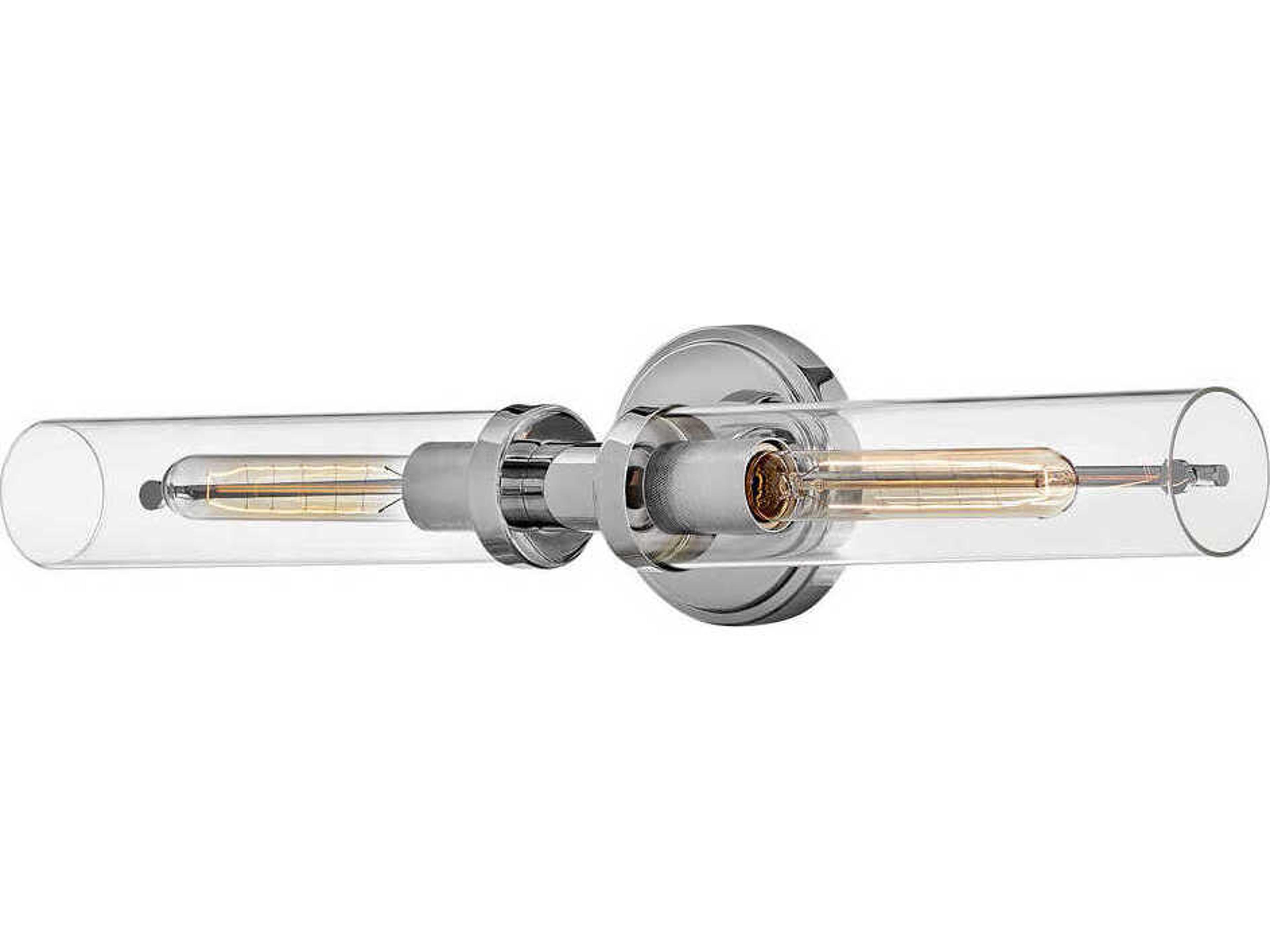 Hinkley Vaughn 2-Light Chrome Glass Vanity Light