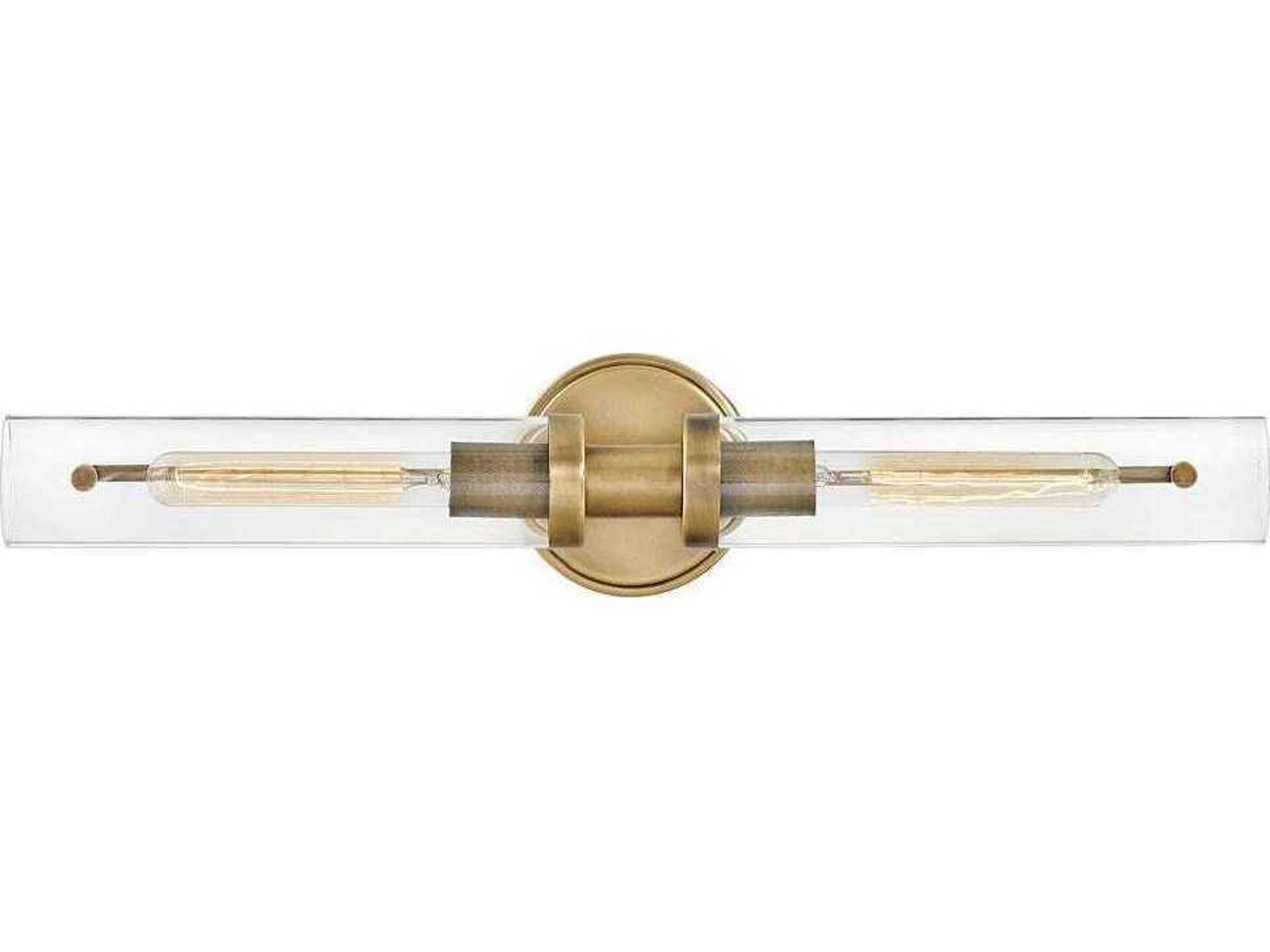 Vaughn 2-Light Heritage Brass Glass Vanity Light