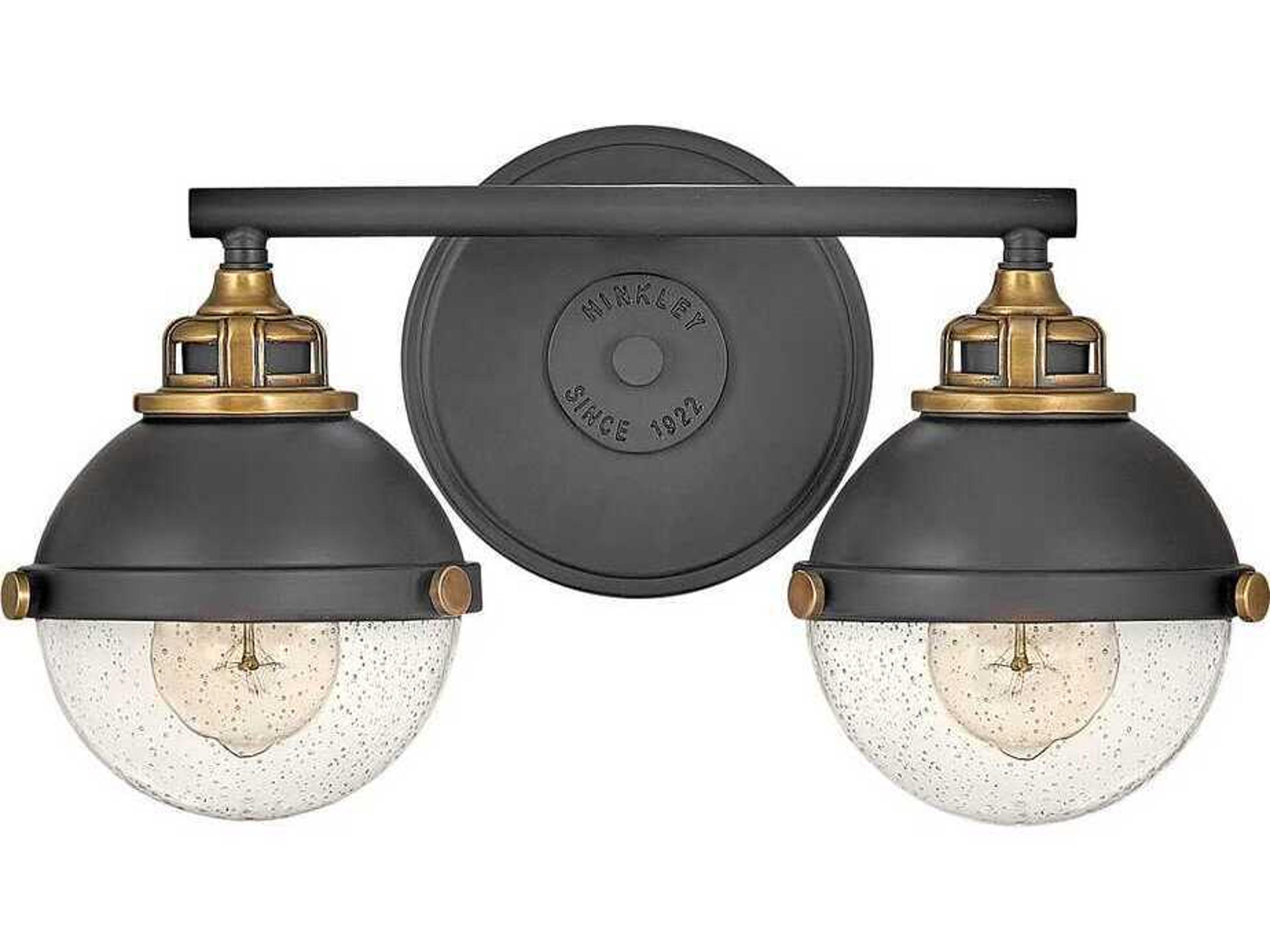 Fletcher 2-Light Black Heritage Brass Vanity Light