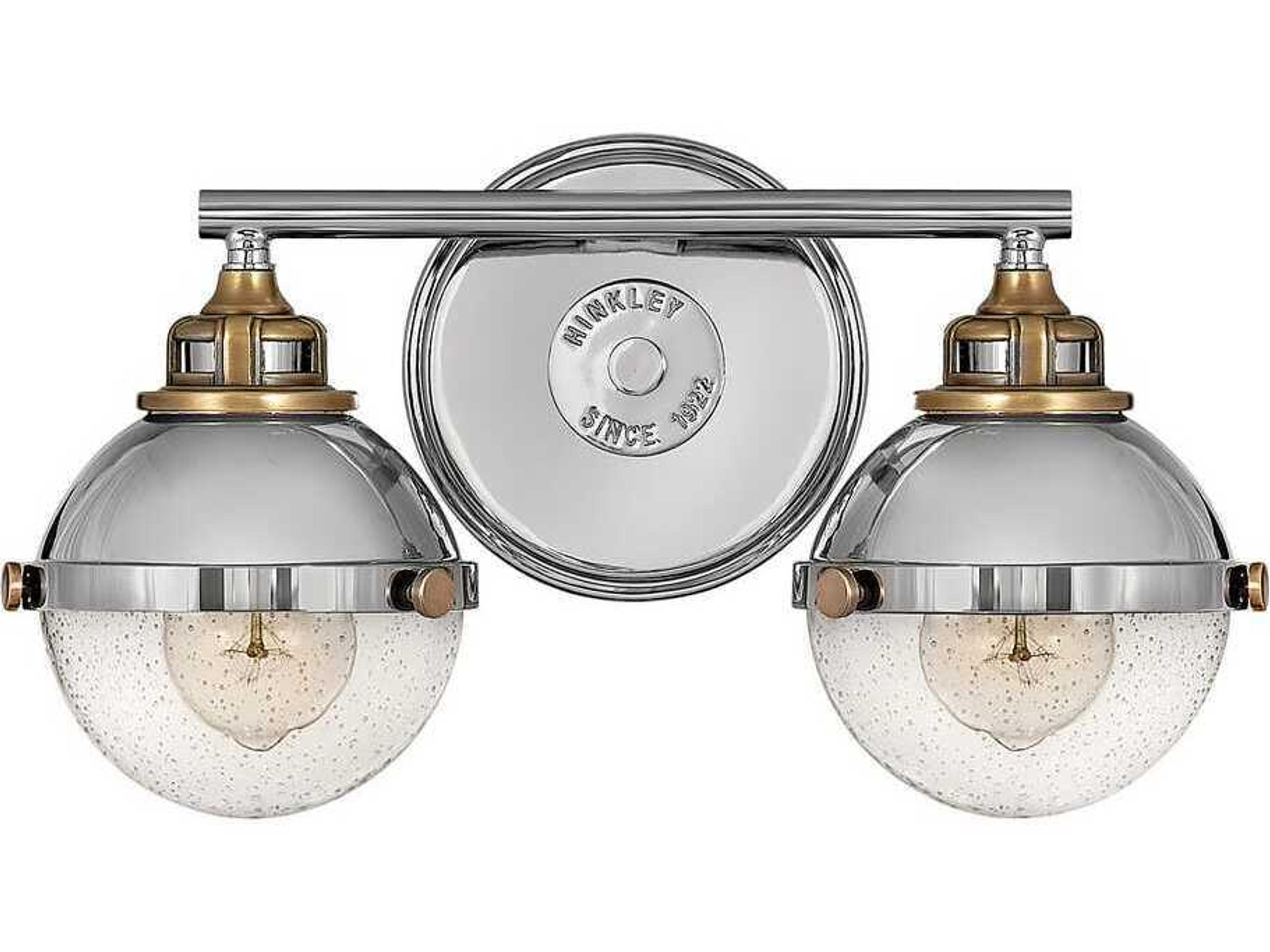 Fletcher 2-Light Polished Nickel Heritage Brass Vanity Light