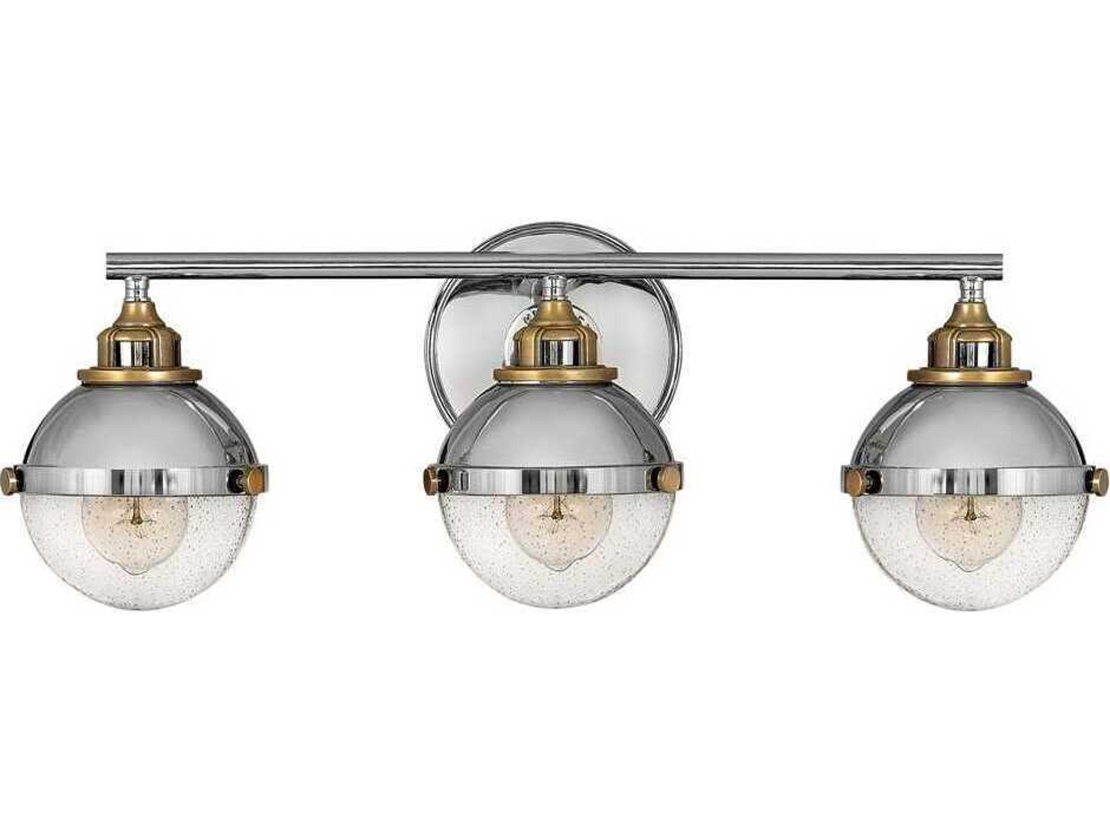 Fletcher 3-Light Polished Nickel Heritage Brass Vanity Light