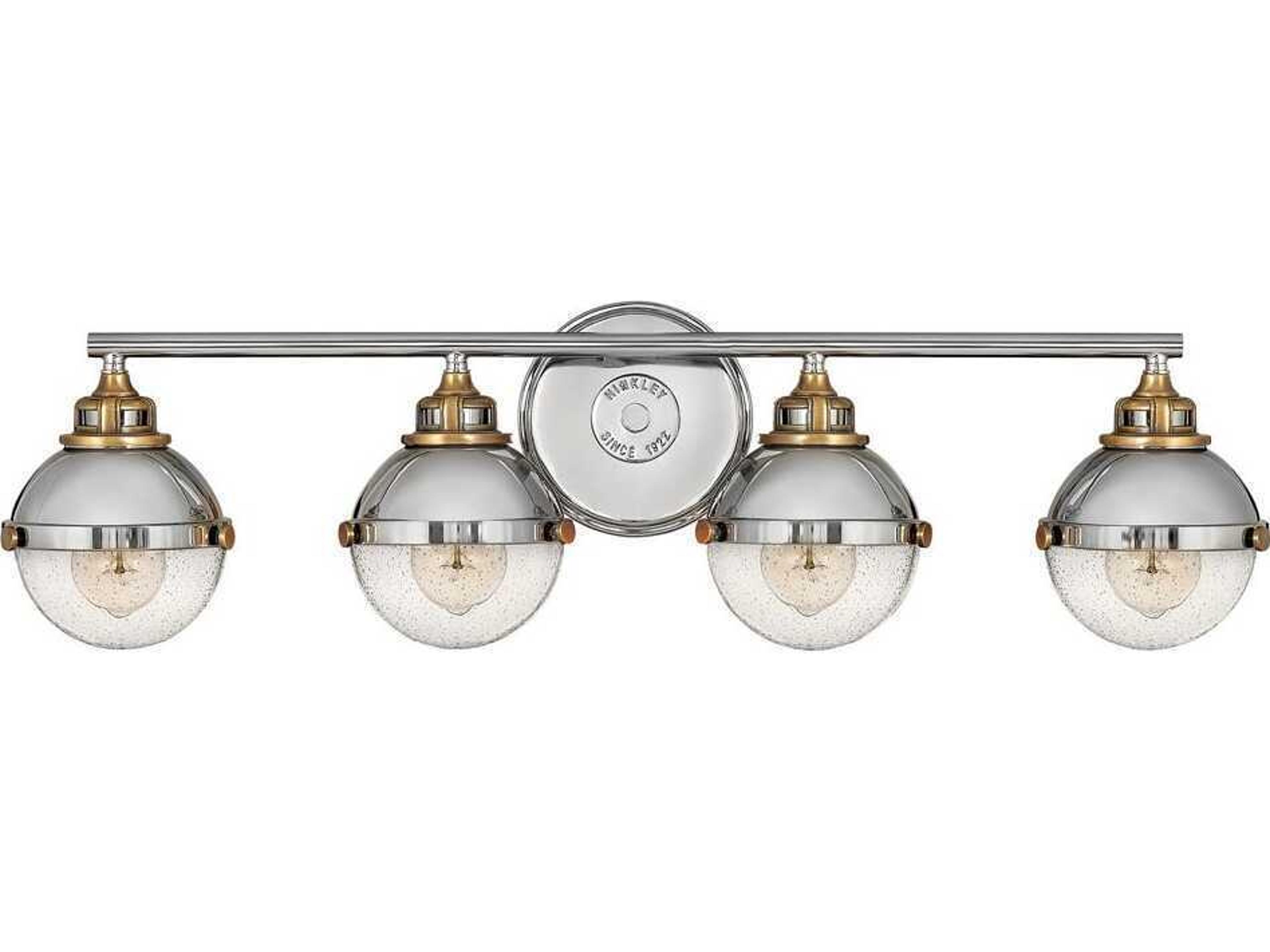 Fletcher 4-Light Polished Nickel Heritage Brass Vanity Light