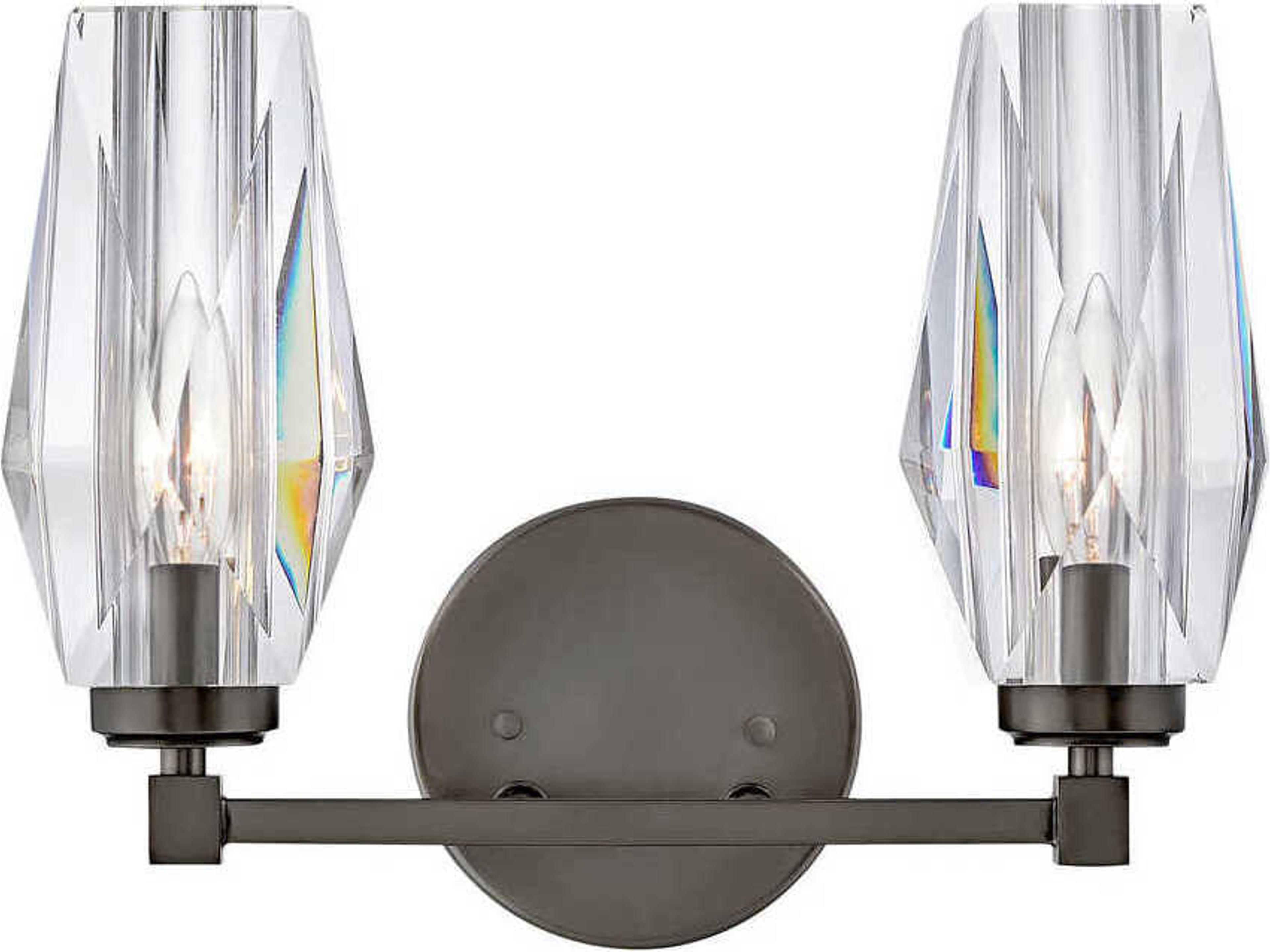 Ana 2-Light Black Oxide Crystal Vanity Light