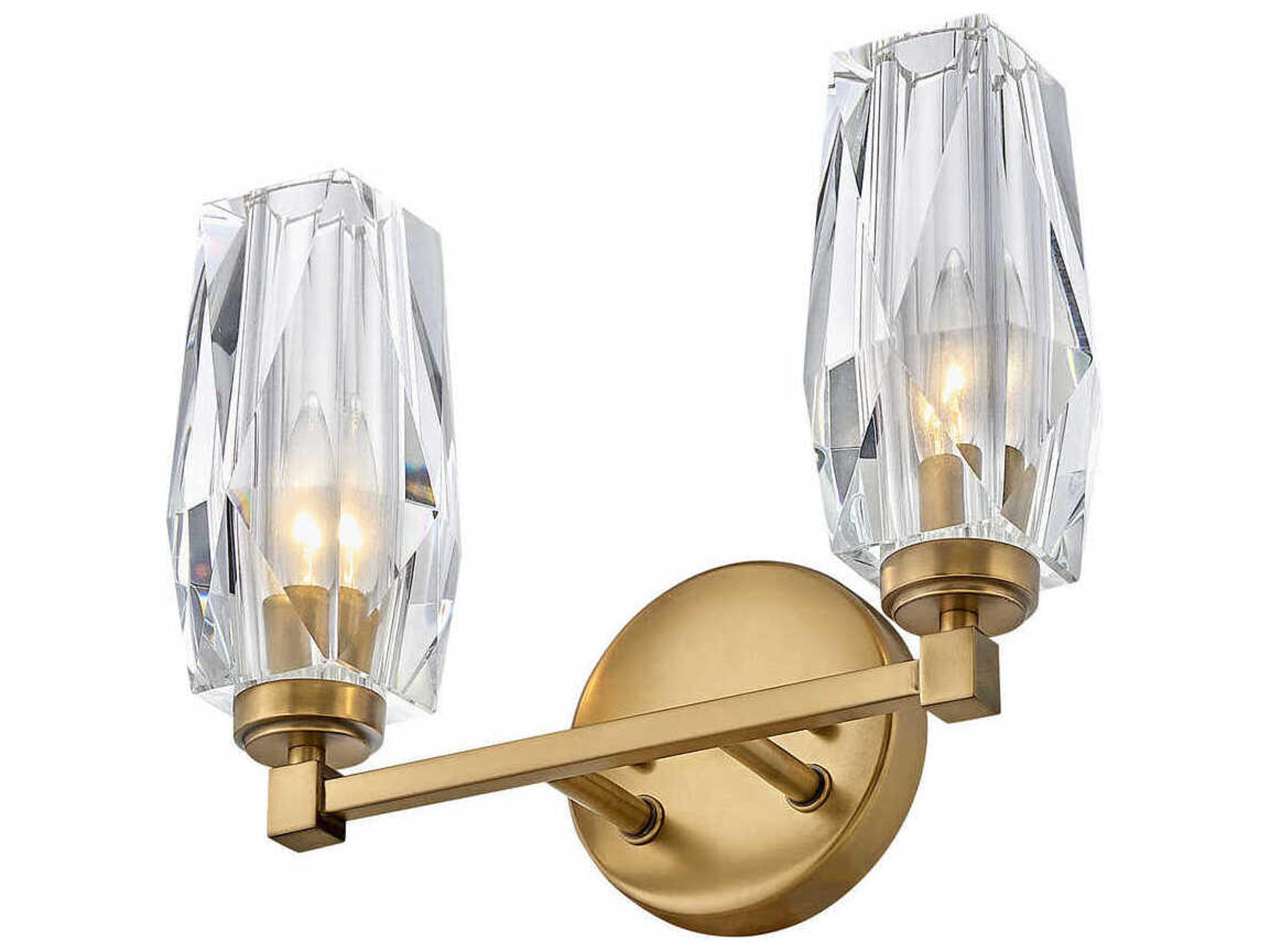 Hinkley Ana 2-Light Heritage Brass Crystal Vanity Light