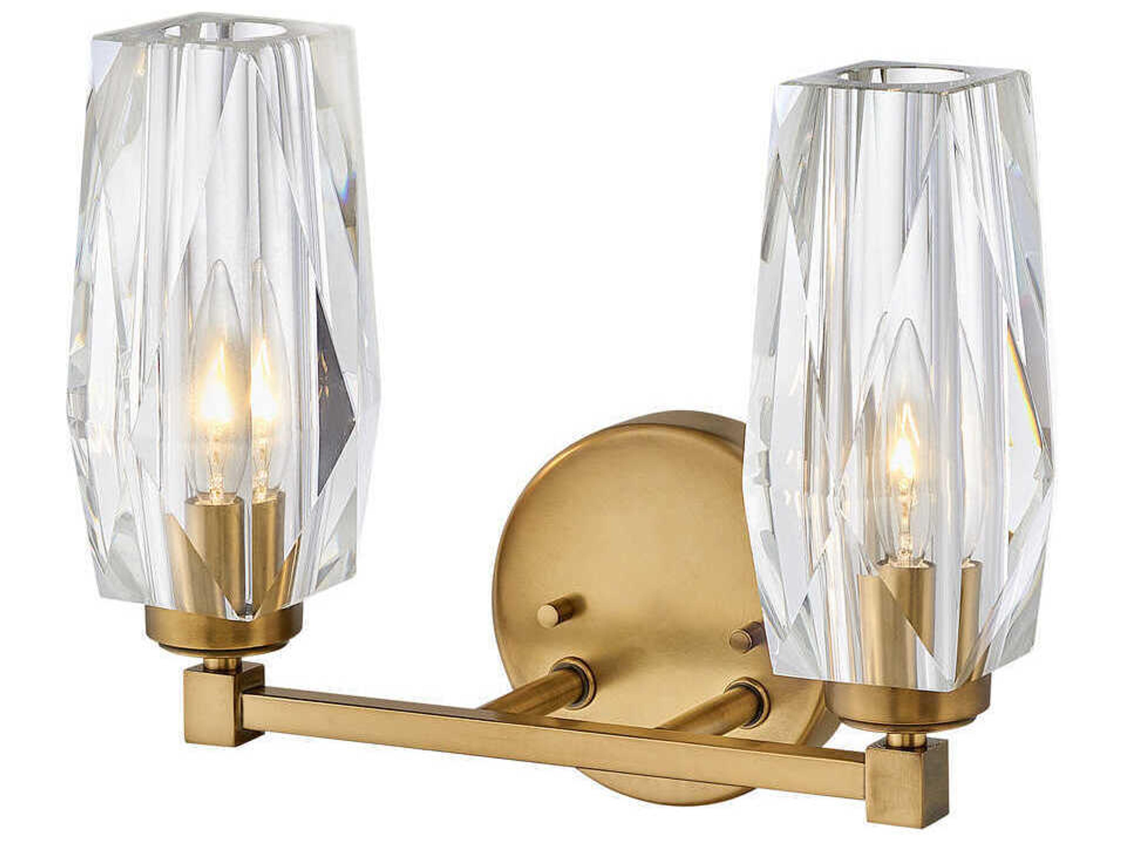 Hinkley Ana 2-Light Heritage Brass Crystal Vanity Light