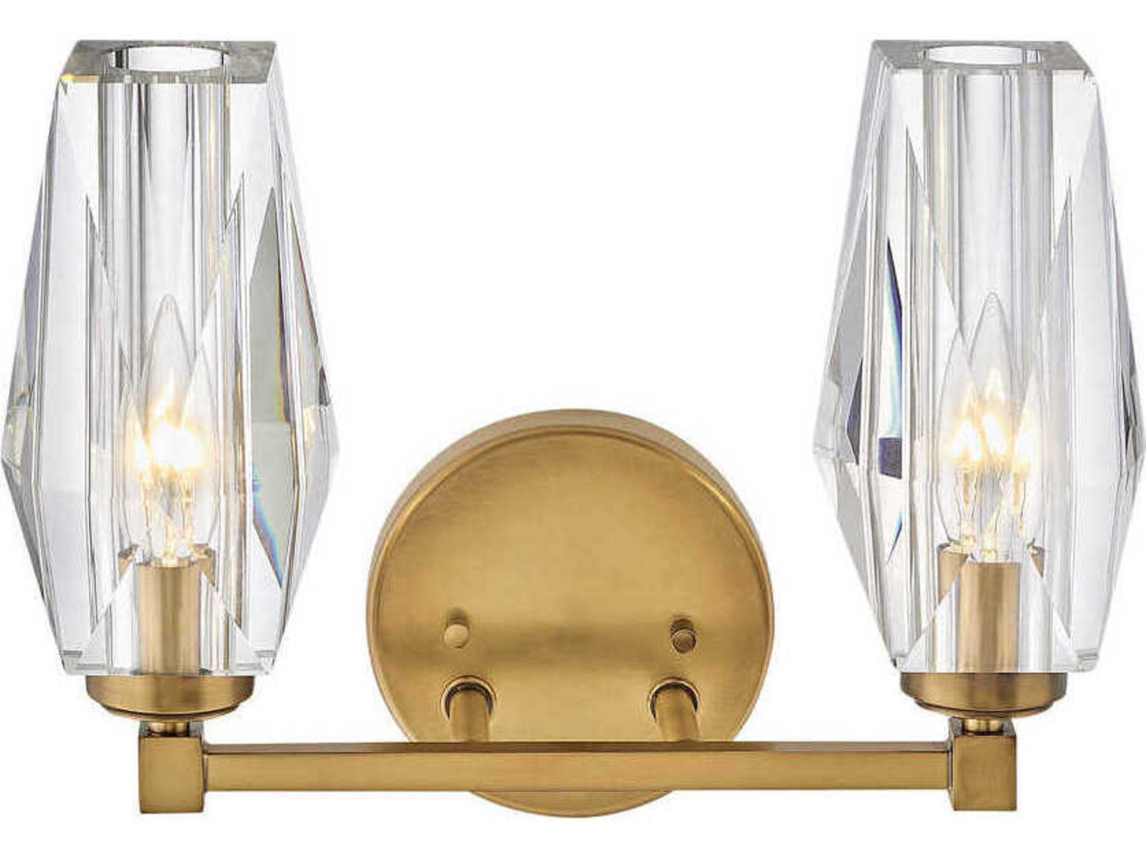 Hinkley Ana 2-Light Heritage Brass Crystal Vanity Light