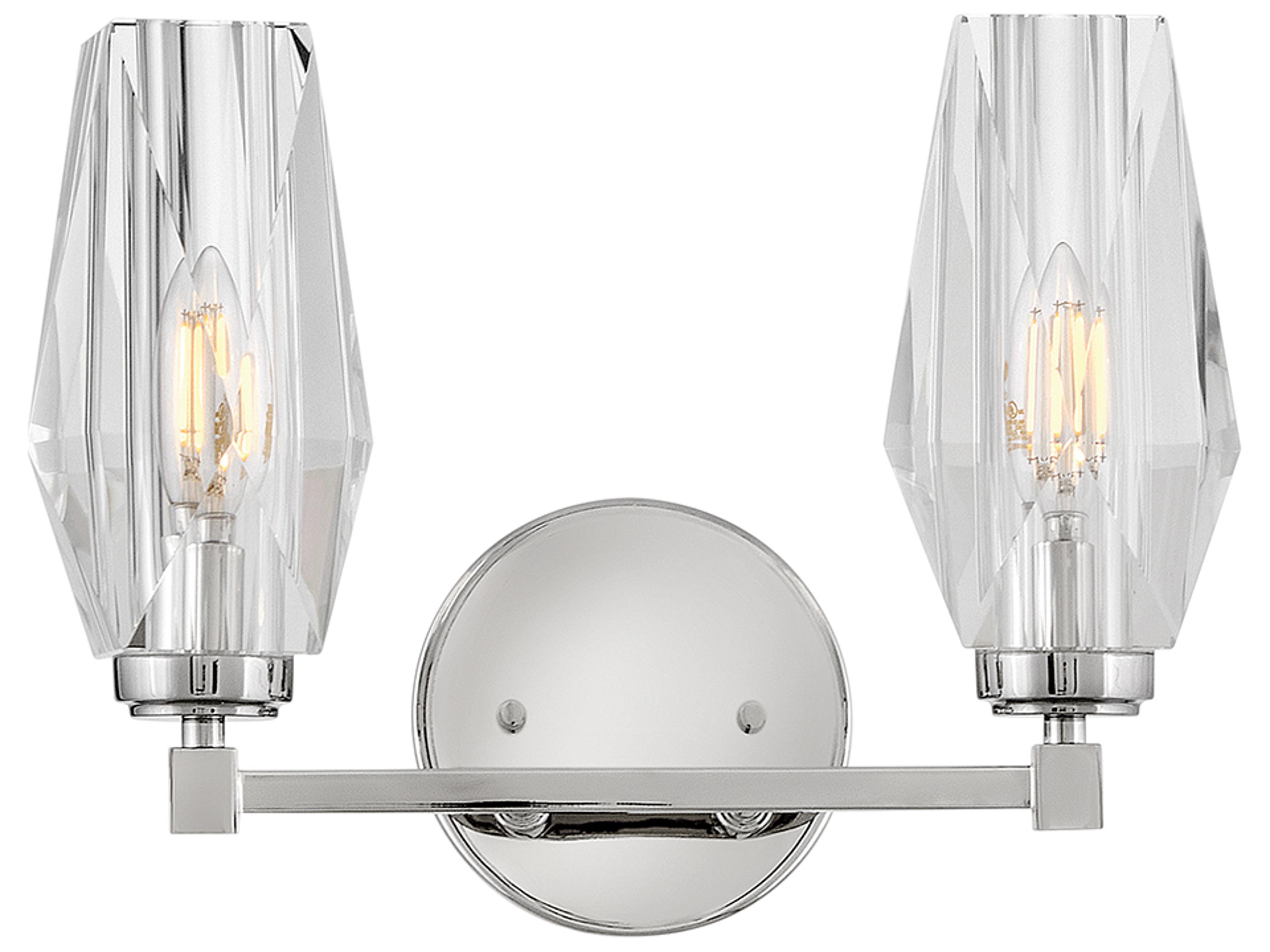 Ana 2-Light Polished Nickel Vanity Light