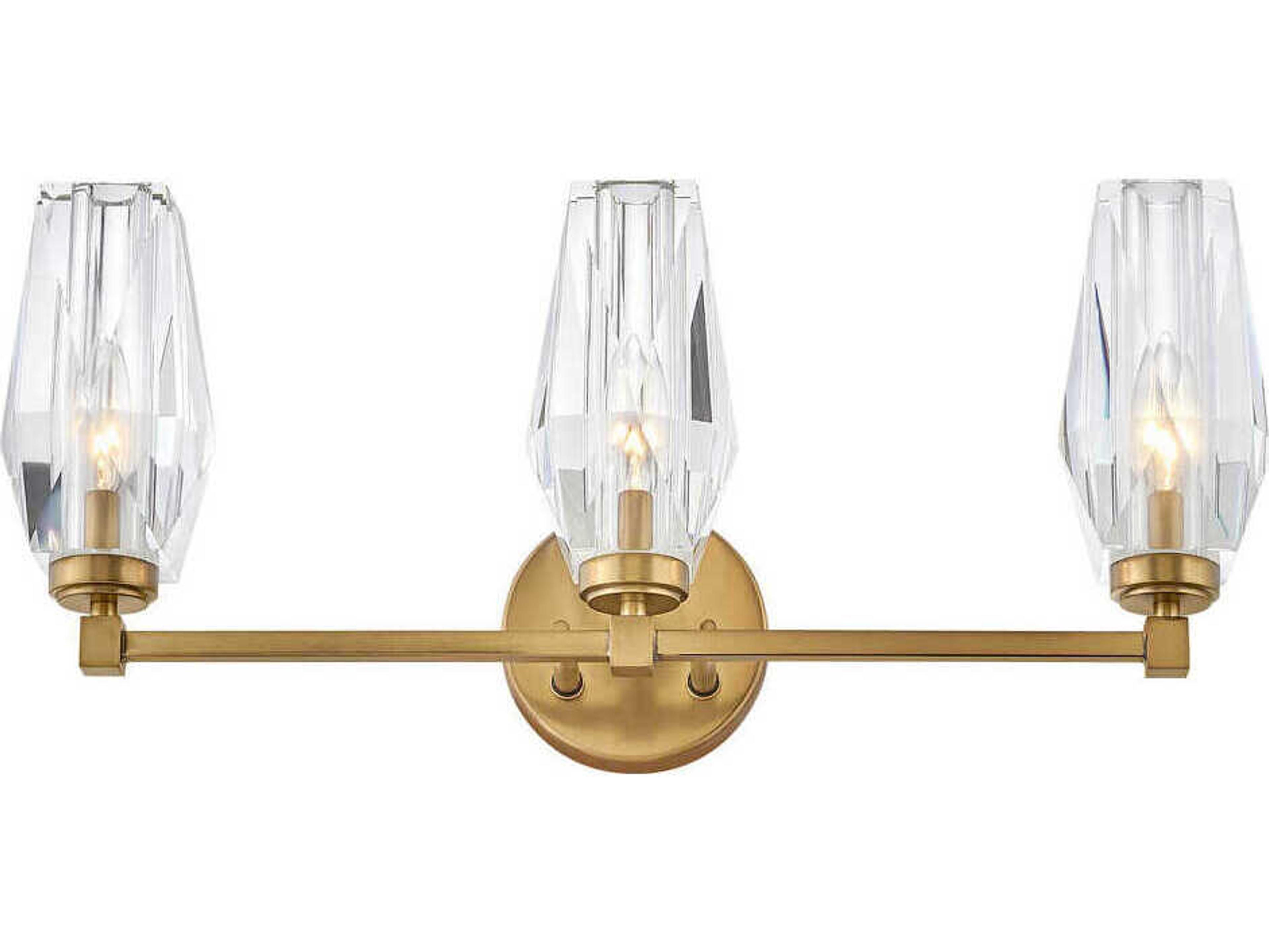 Hinkley Ana 3-Light Heritage Brass Crystal Vanity Light