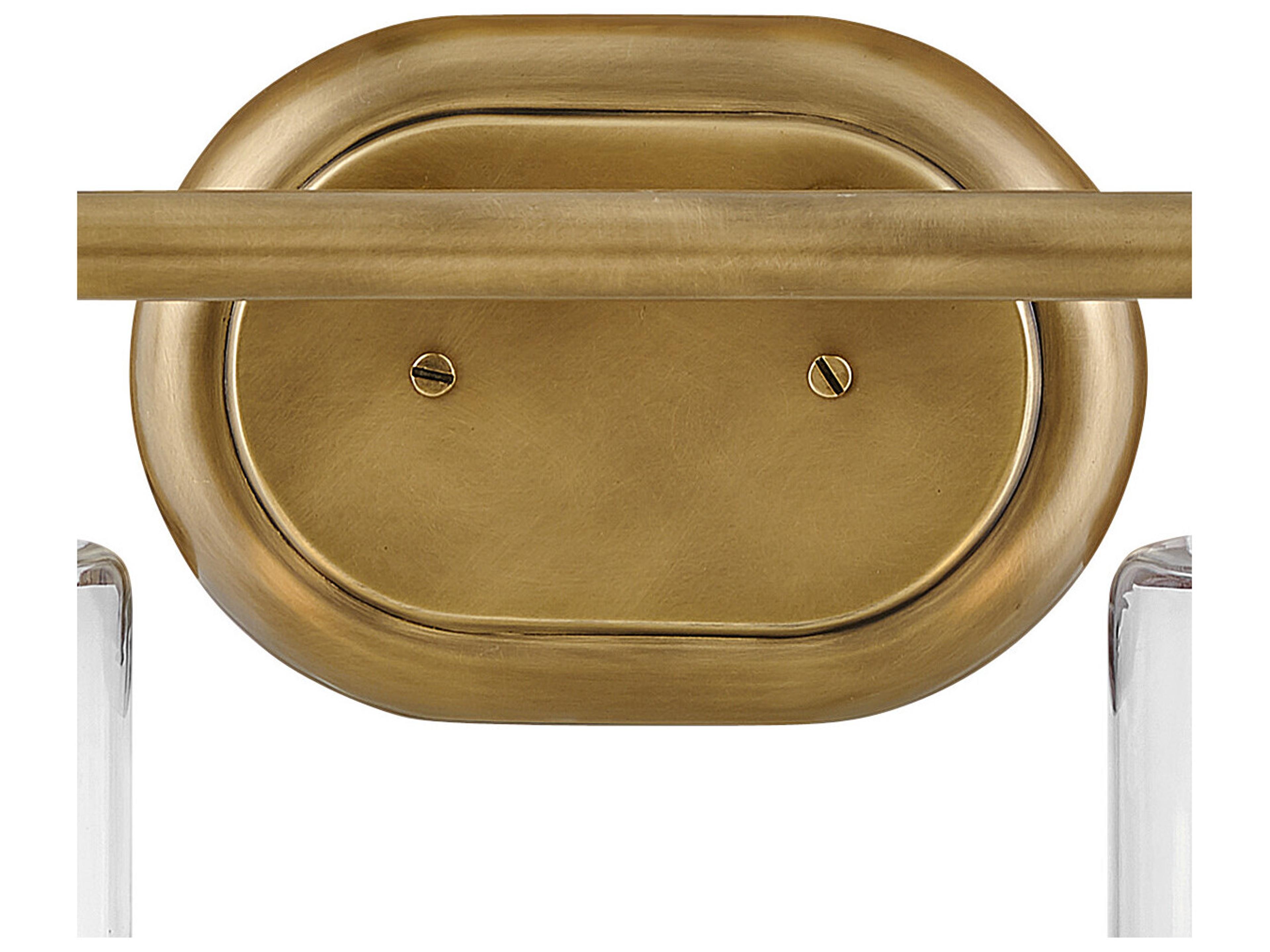 Hinkley Halstead 2-Light Heritage Brass Glass Vanity Light