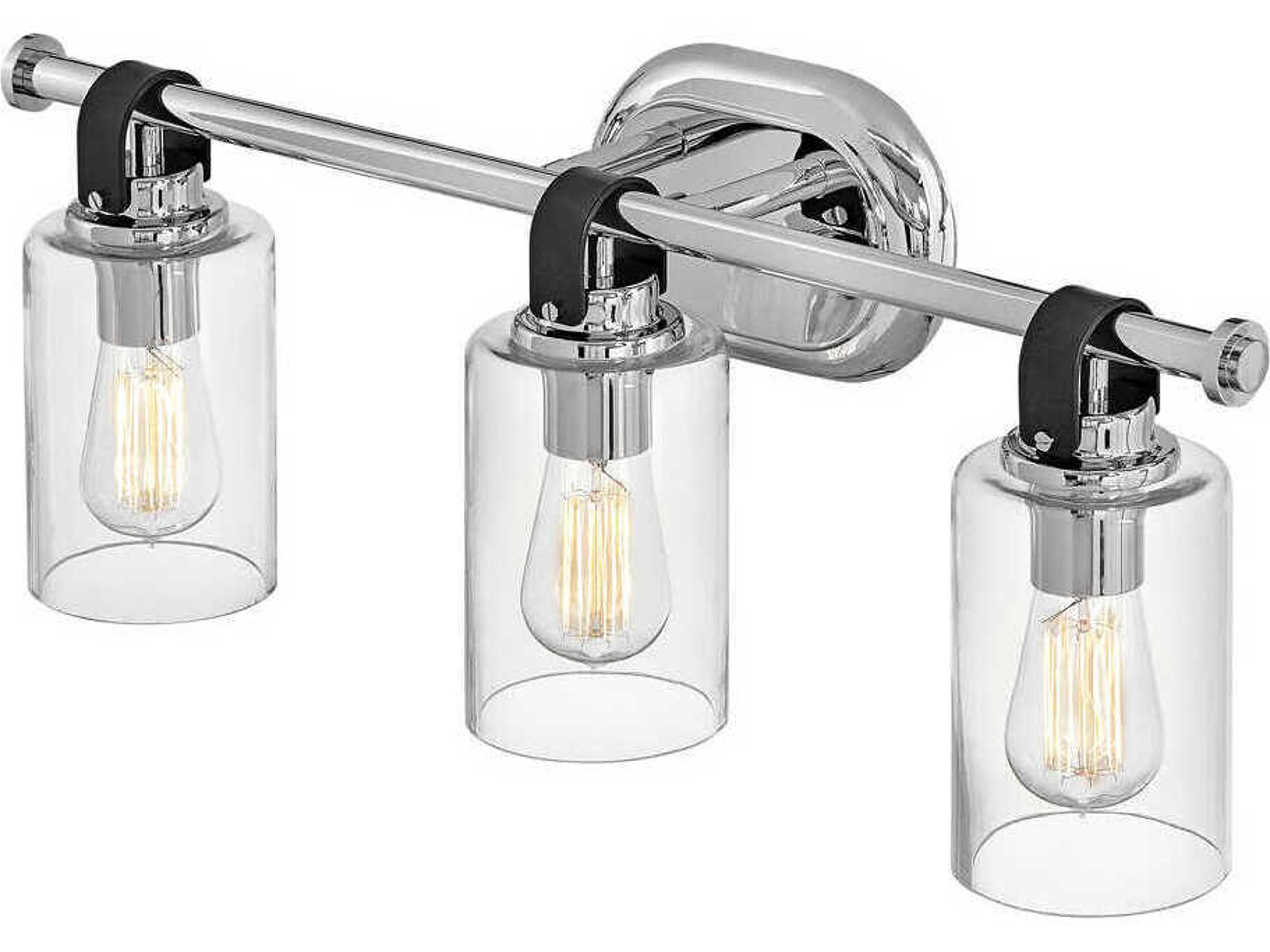 Hinkley Halstead 3-Light Chrome Glass Vanity Light