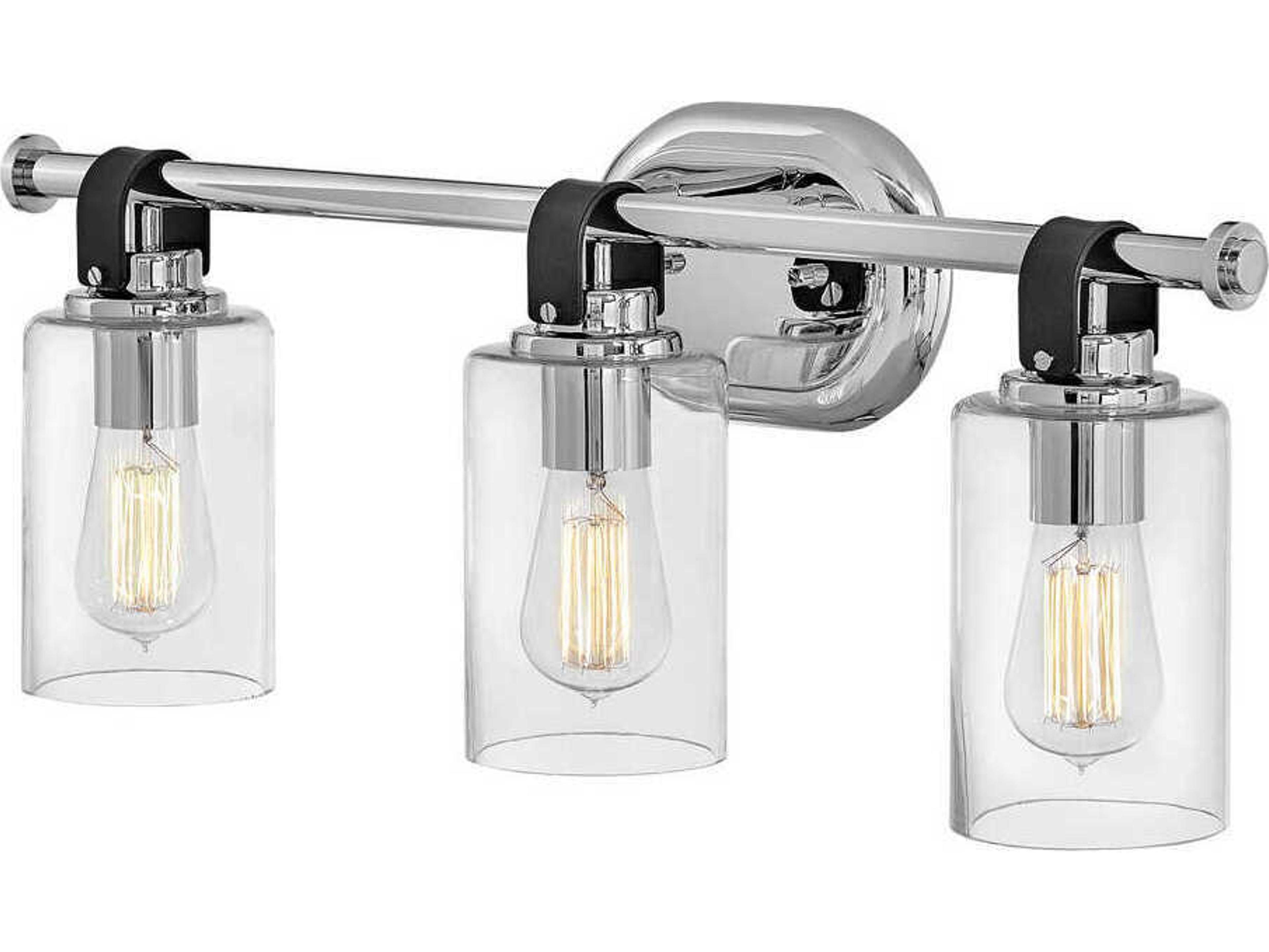 Hinkley Halstead 3-Light Chrome Glass Vanity Light