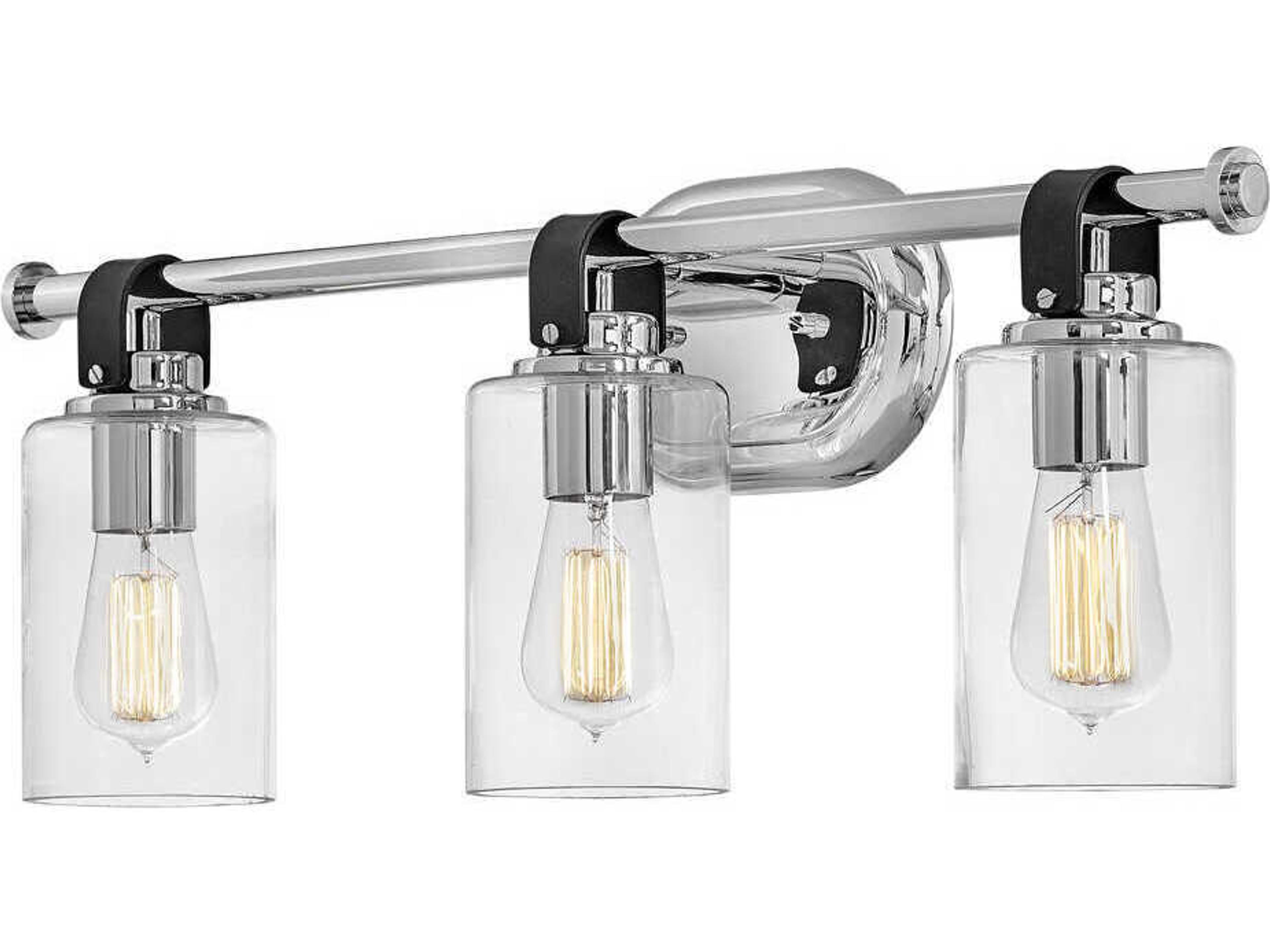 Hinkley Halstead 3-Light Chrome Glass Vanity Light