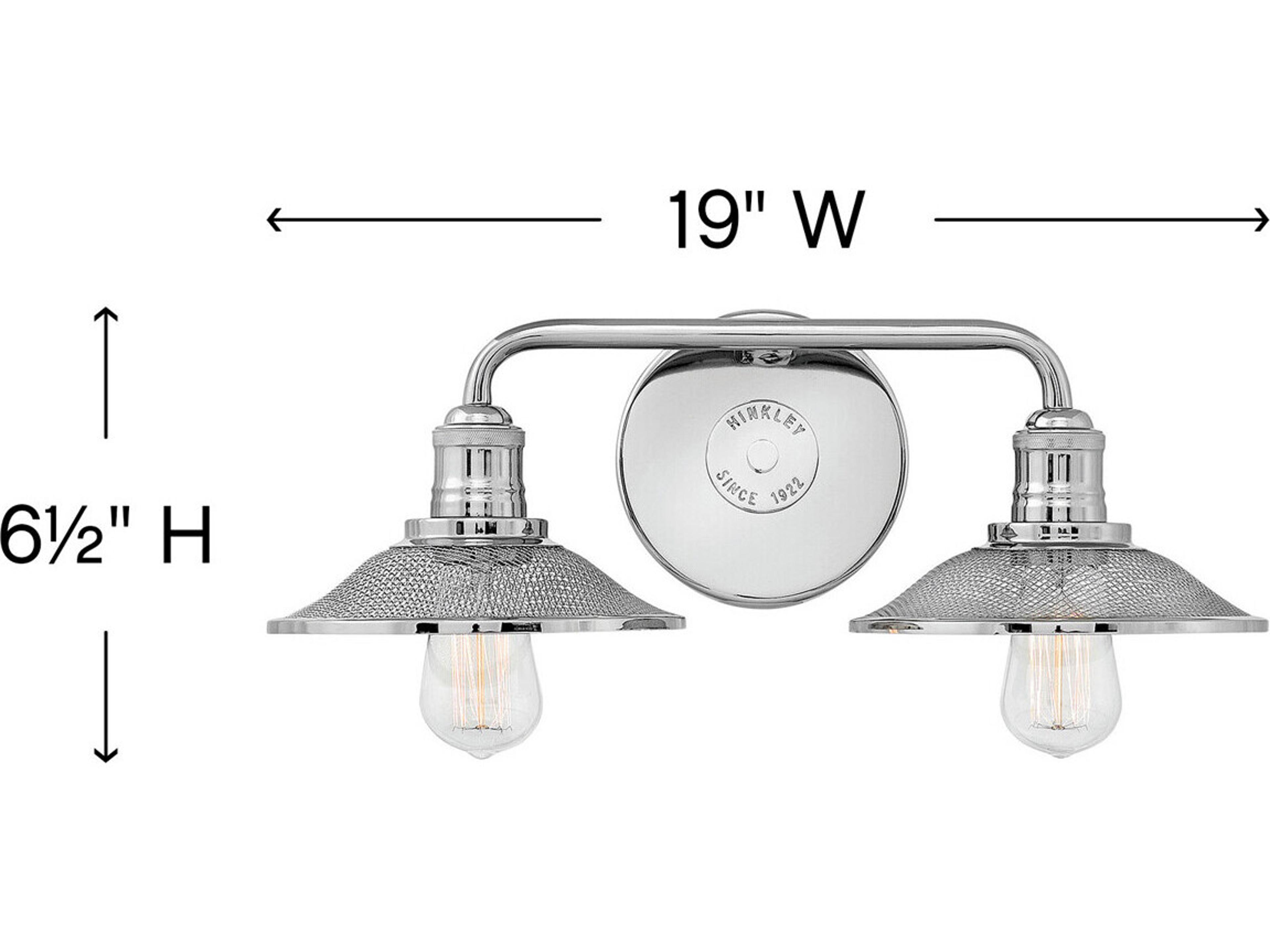 Hinkley Rigby 2-Light Polished Nickel Vanity Light