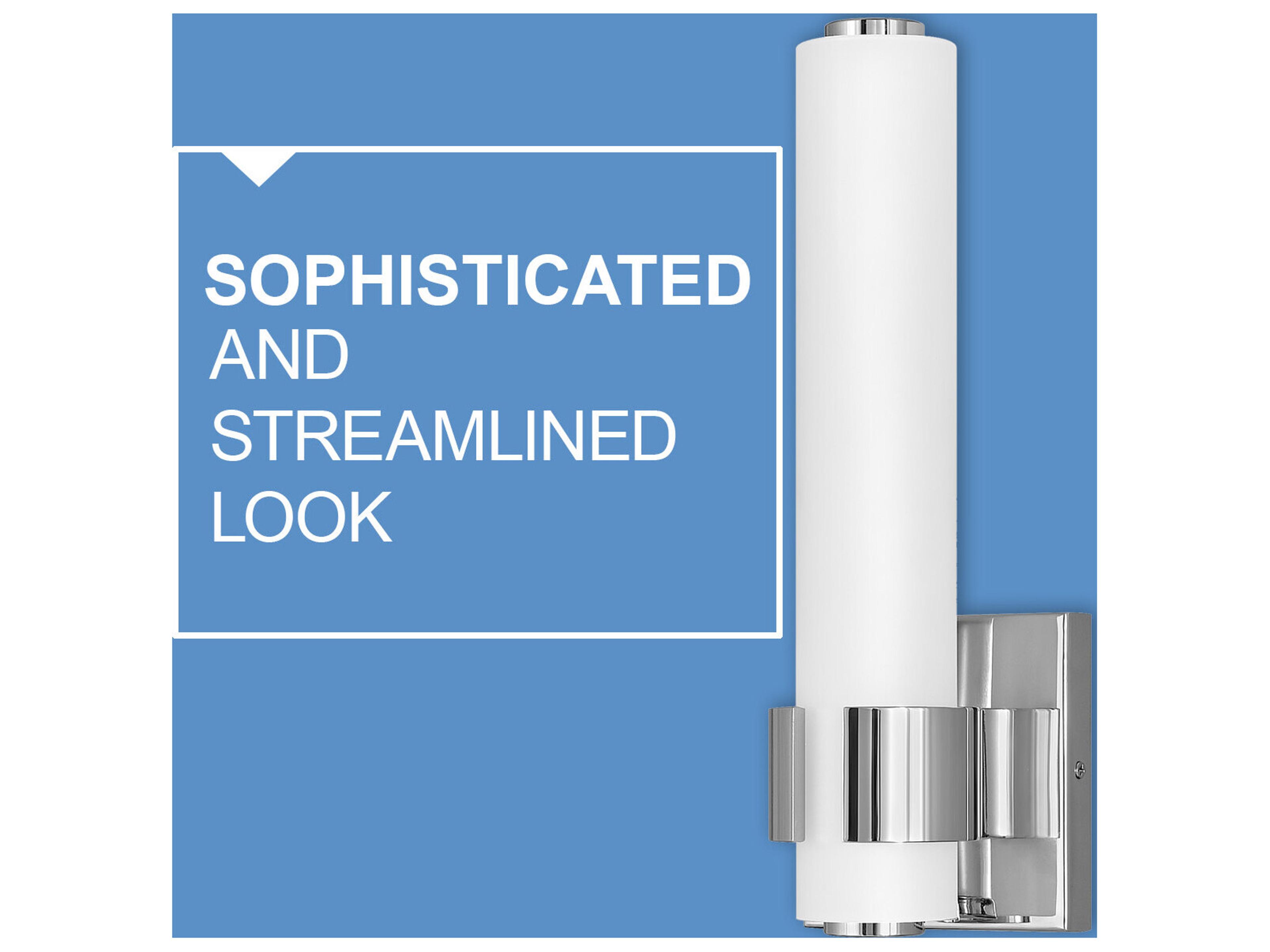 Hinkley Aiden Chrome White Glass LED Wall Sconce