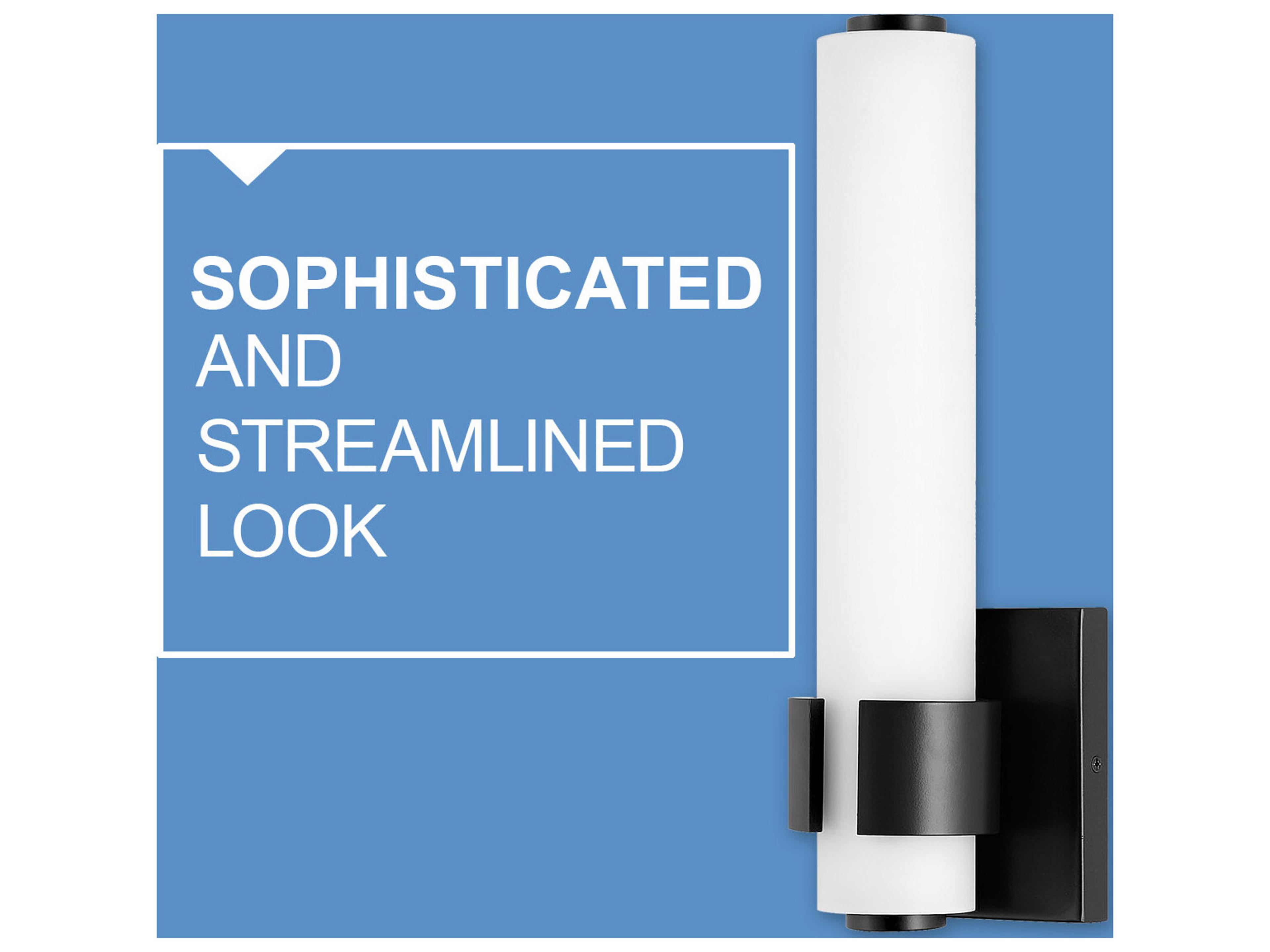 Hinkley Aiden Black White Glass LED Vanity Light