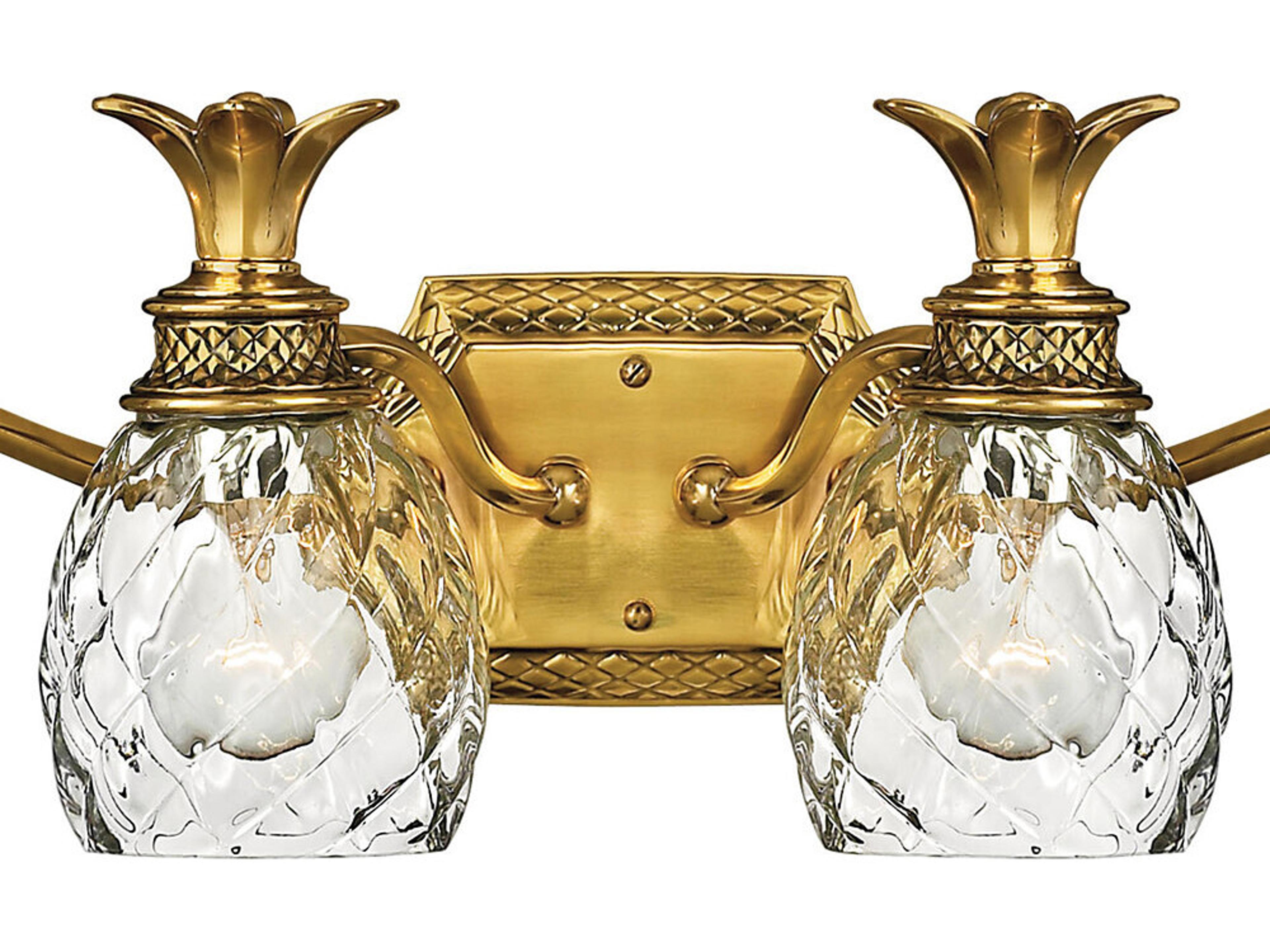 Hinkley Plantation 4-Light Burnished Brass Glass Vanity Light