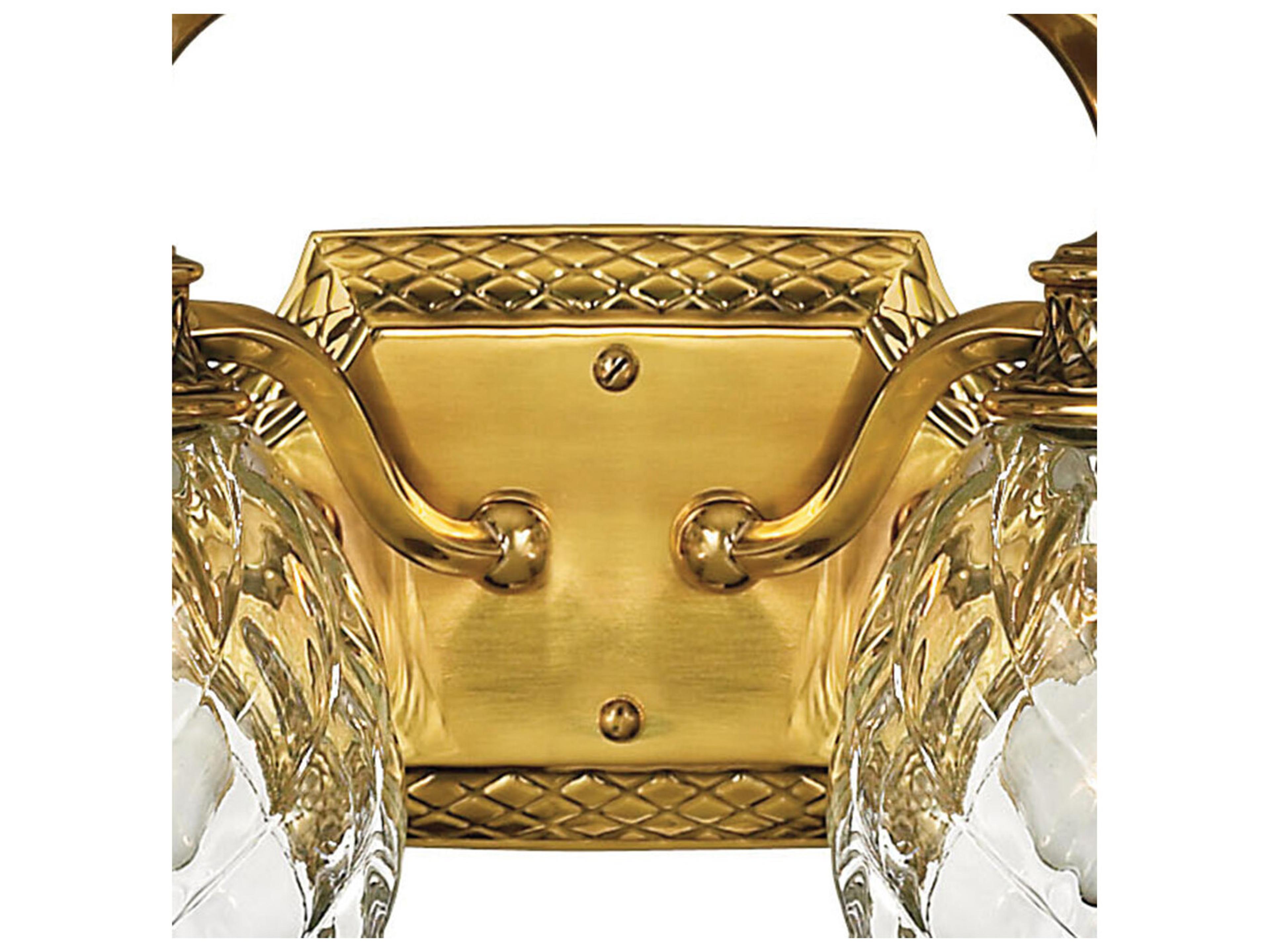 Hinkley Plantation 4-Light Burnished Brass Glass Vanity Light