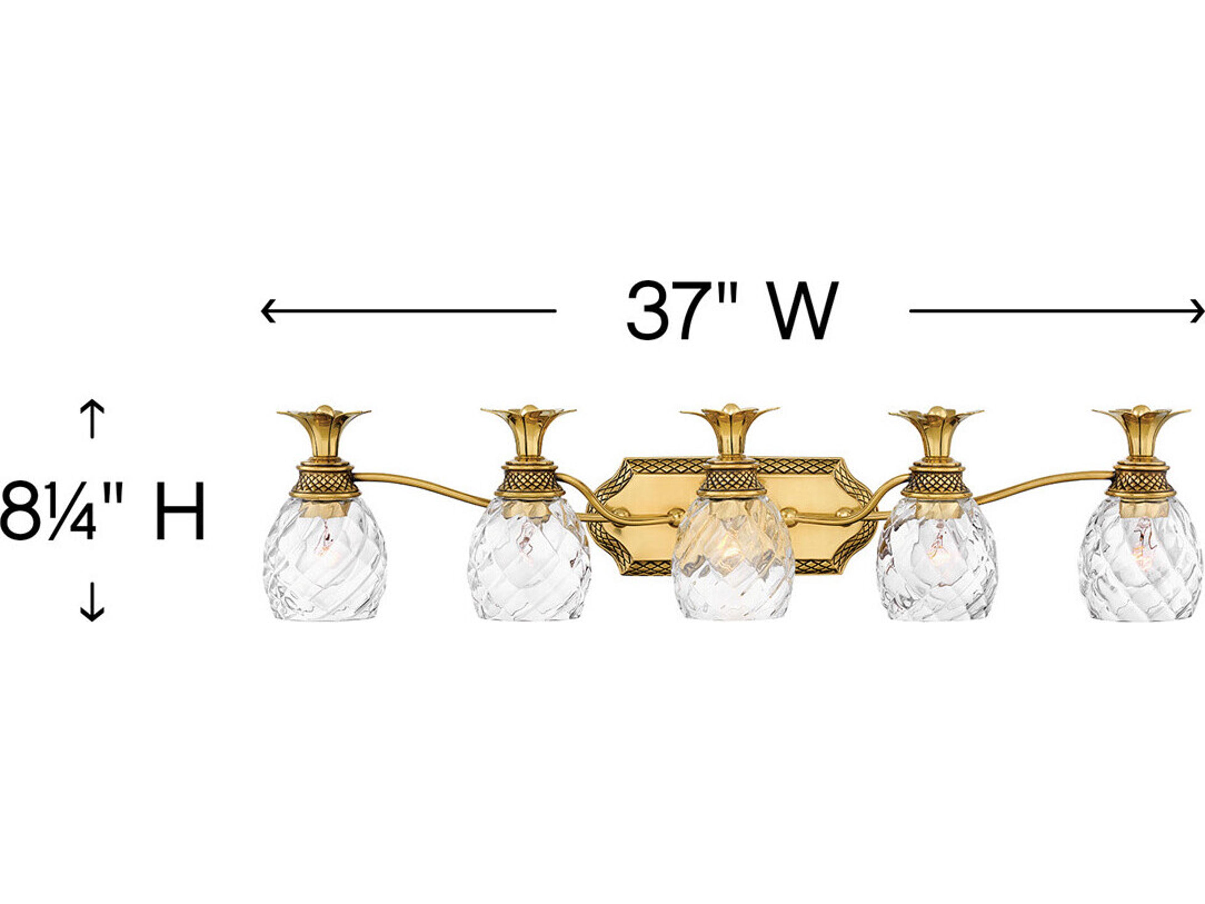 Hinkley Plantation 5-Light Burnished Brass Glass Vanity Light