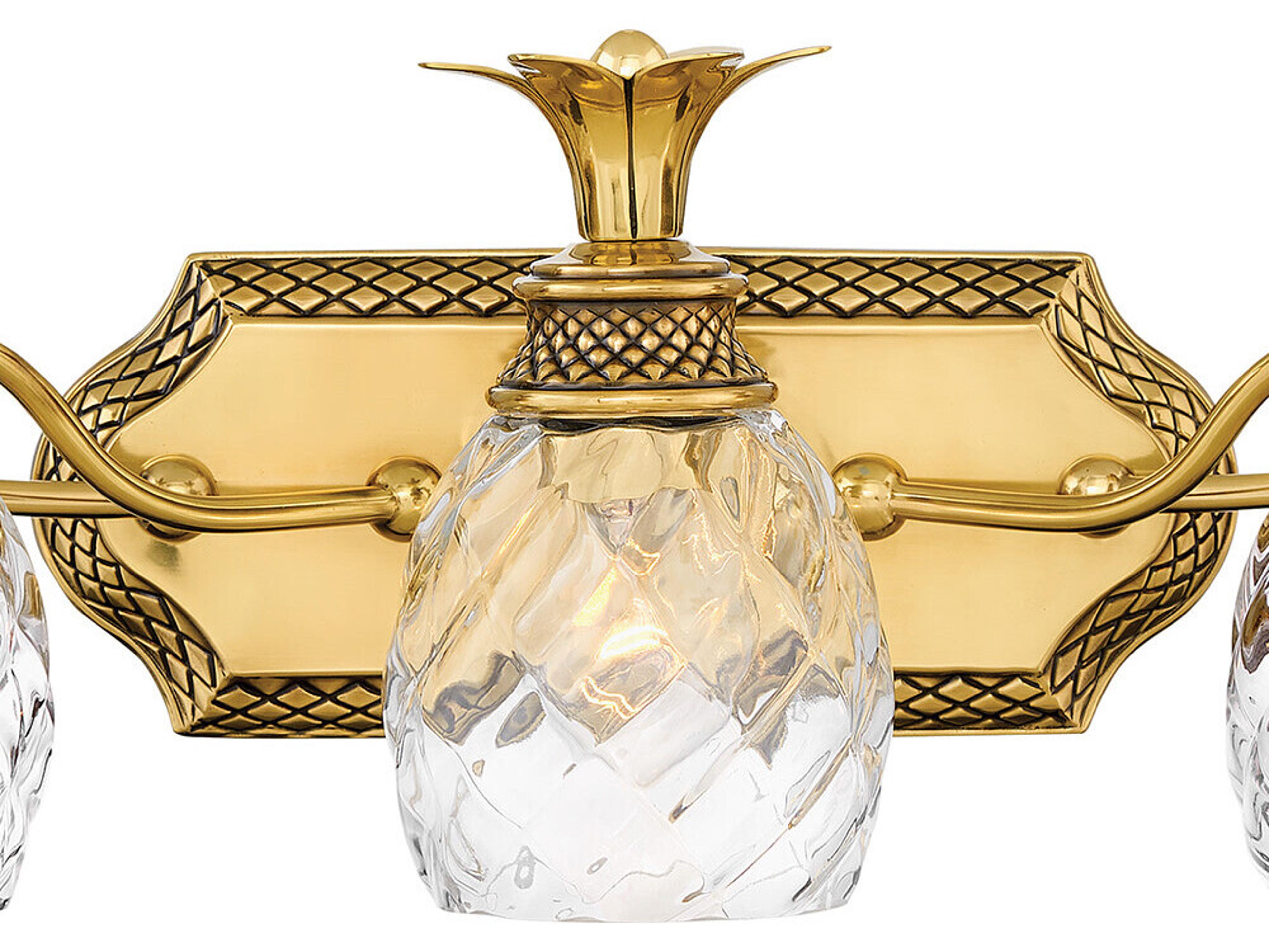 Hinkley Plantation 5-Light Burnished Brass Glass Vanity Light